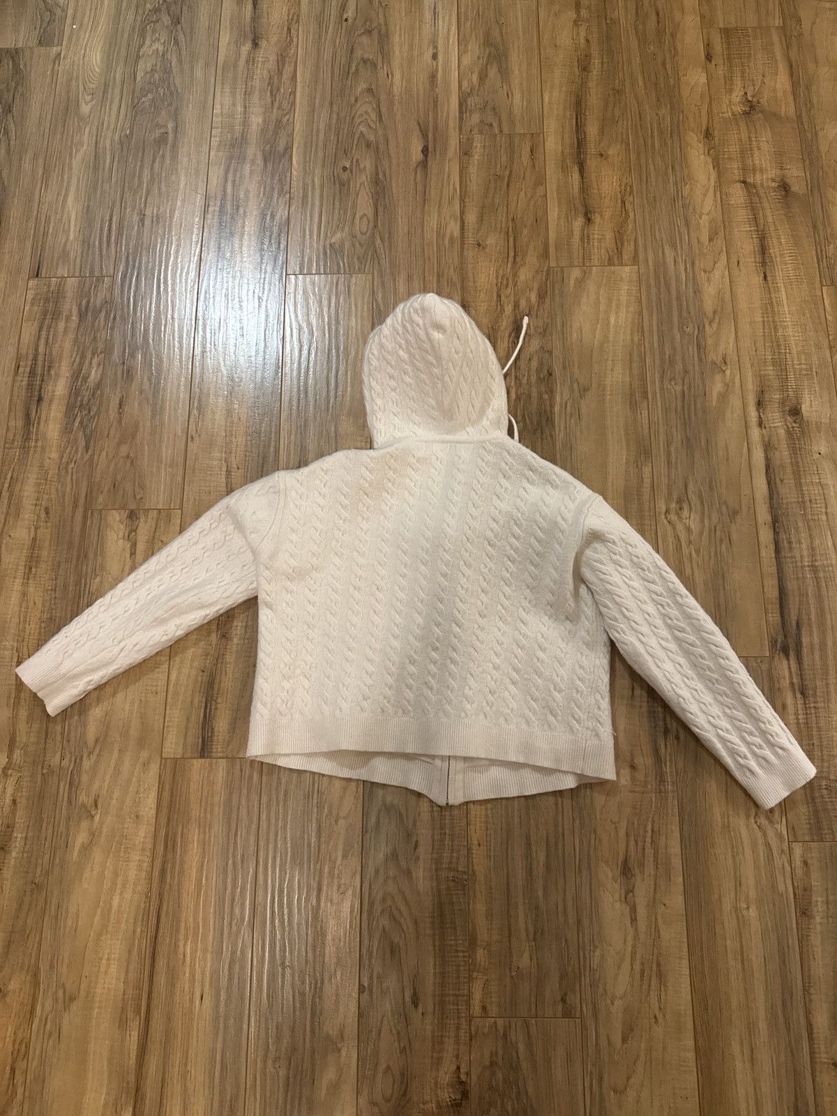 Eric Emanuel Eric Emanuel cable knit zip up hoodie IVORY Size US M / EU 48-50 / 2 - 2 Thumbnail