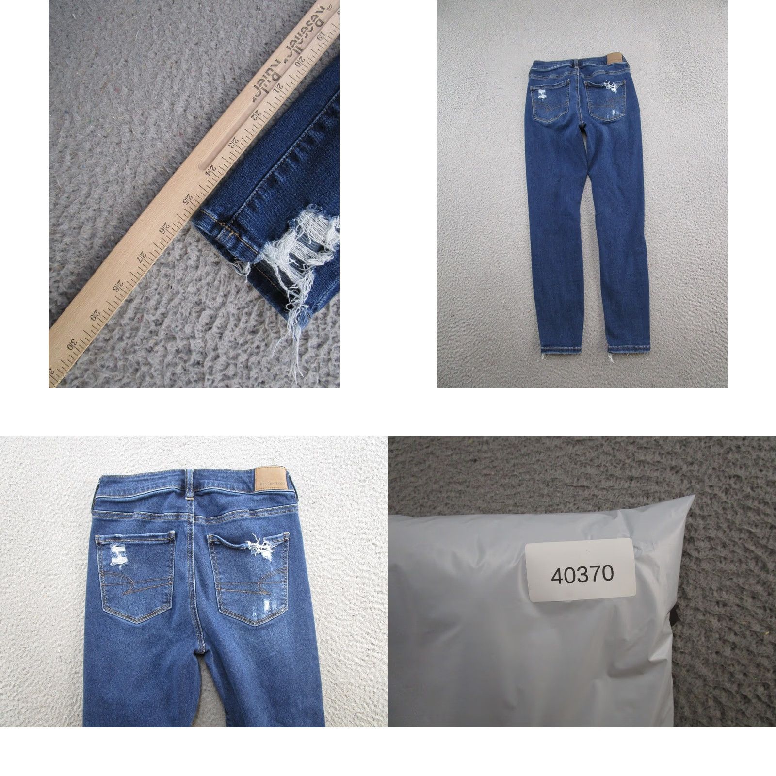 American Eagle Outfitters American Eagle Outfitters Jegging Jeans Size 4 Short Distressed Hi Rise Stretch Denim Blue Women’s 5-Pocket Design Size 27" / US 4 / IT 40 - 9 Thumbnail