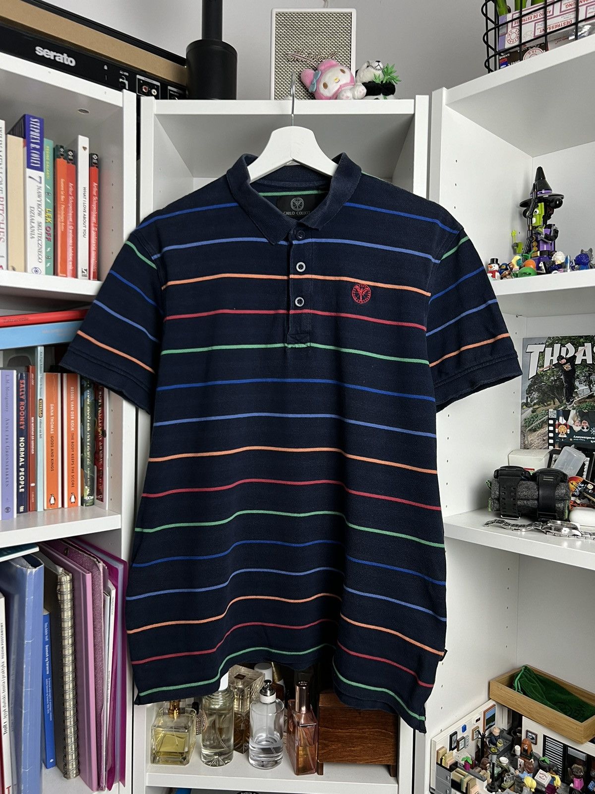 Carlo Colucci × Designer Carlo Colucci stripped polo t-shirt XL designer casual rare Size US XL / EU 56 / 4 - 1 Thumbnail