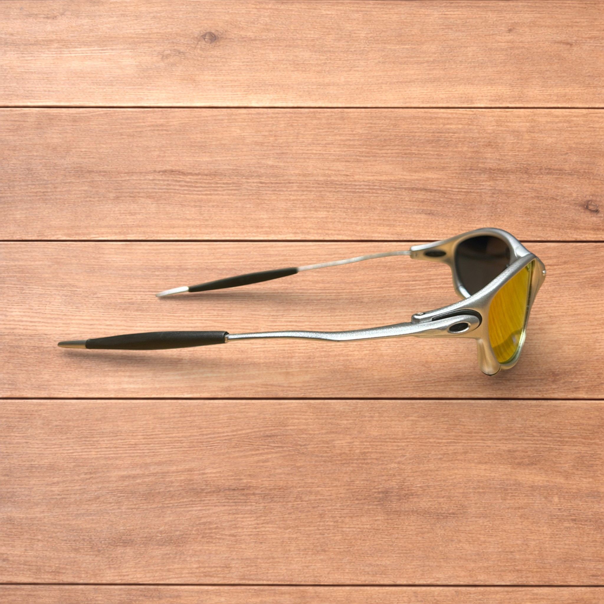 Japanese Brand Insane metal frame sunglasses in silver with orange lens. Size ONE SIZE - 4 Thumbnail