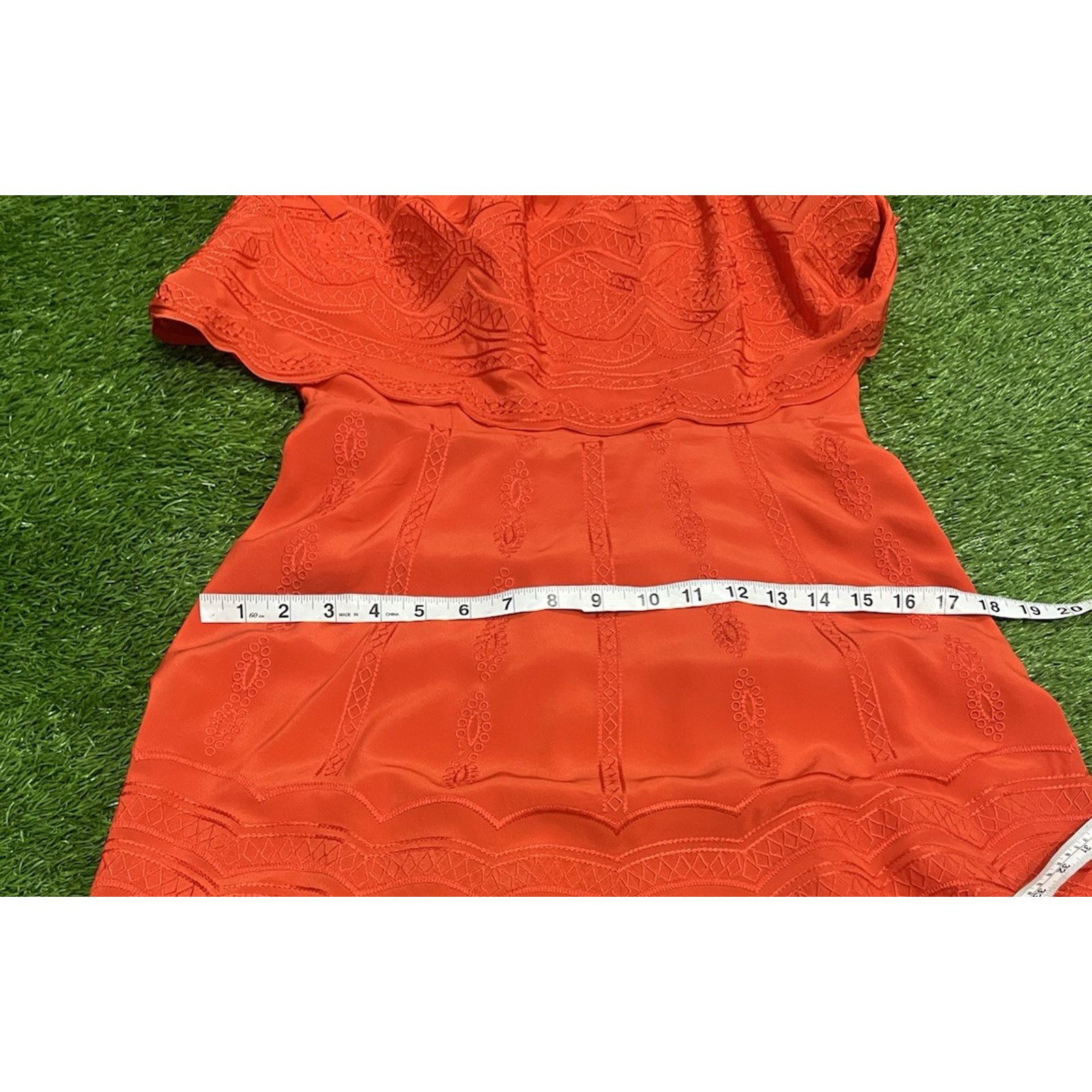 Parker PARKER Nia Orange Silk Embroidered Lace Dress Small $398 Size S / US 4 / IT 40 - 8 Thumbnail