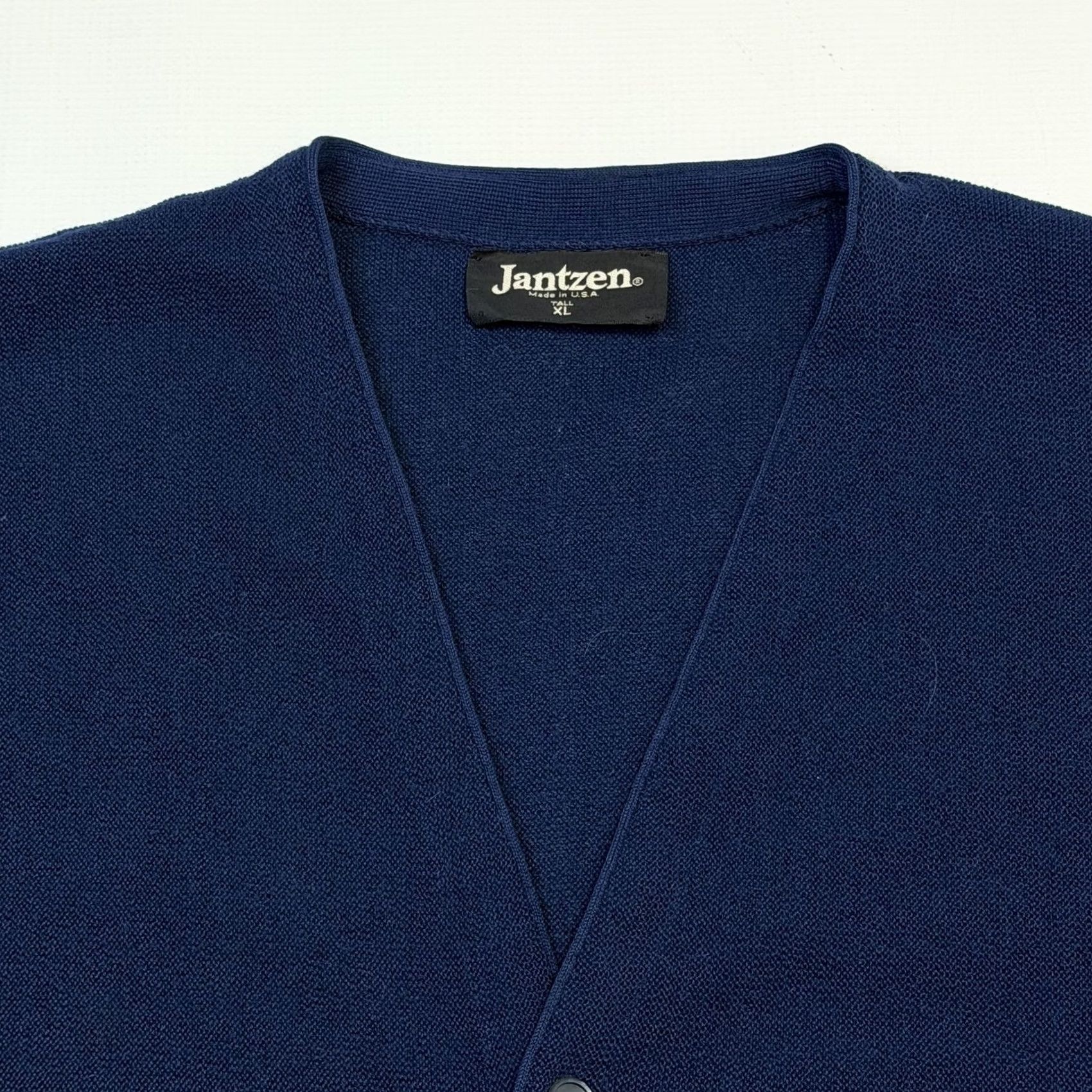 Jantzen VINTAGE Jantzen Cardigan Sweater Mens Big & Tall XL Blue V-Neck Knit Grandpa Cobain USA Size US XL / EU 56 / 4 - 2 Thumbnail