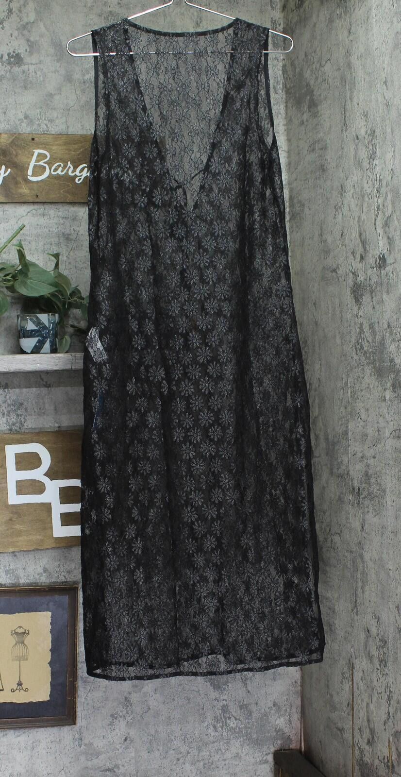 Other Nwt Cupshe Sheer Plunge Midi Swim Cover-up Dress Black M Size ONE SIZE - 2 Thumbnail