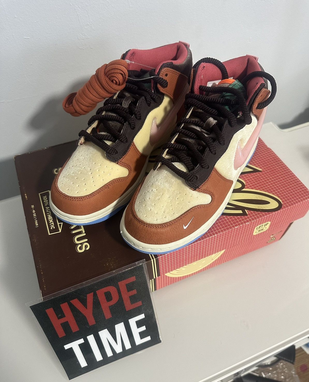 image of Nike Dunk Mid X Social Status -Chocolate Milk Shoes in Beige, Men's (Size 8)