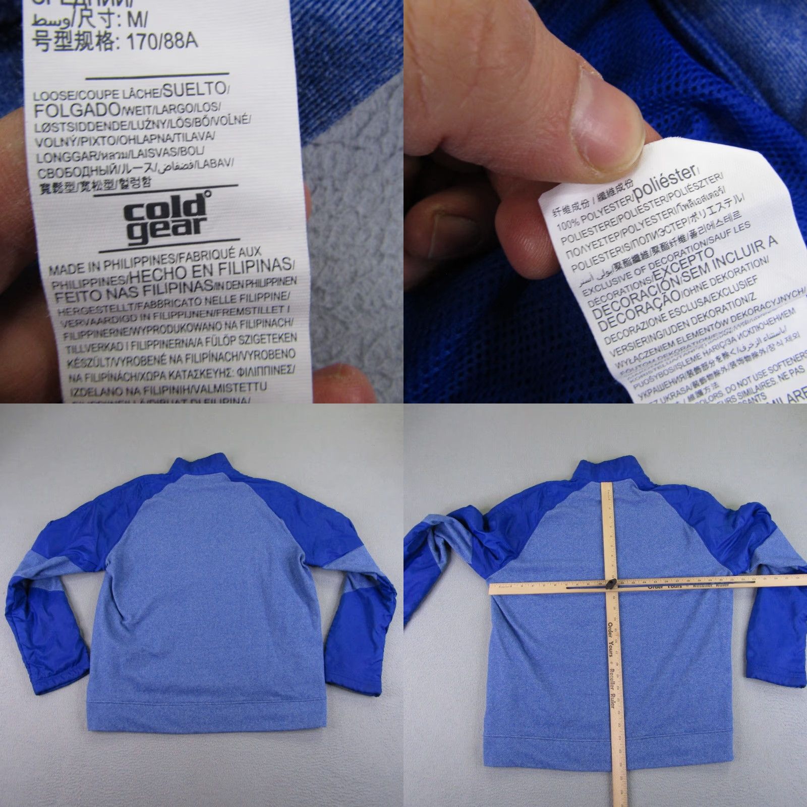 Under Armour Under Armour Soccer Cold Gear Sweater Mens Medium Blue Windbreaker Quarter Zip Mock Neck Pullover Long Sleeve Size US M / EU 48-50 / 2 - 8 Thumbnail
