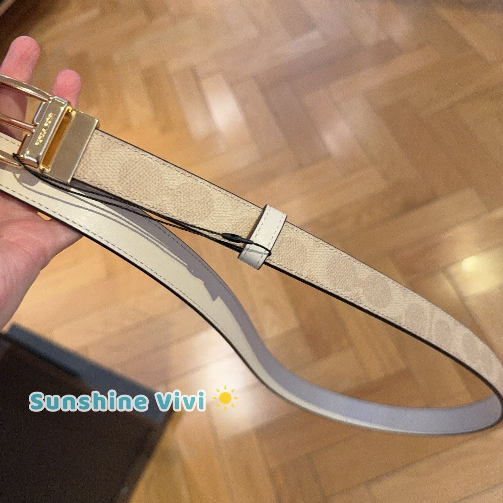 Coach NWT Coach Cut To Size Reversible Belt 25Mm Sand/Chalk CX057 Size ONE SIZE - 4 Thumbnail