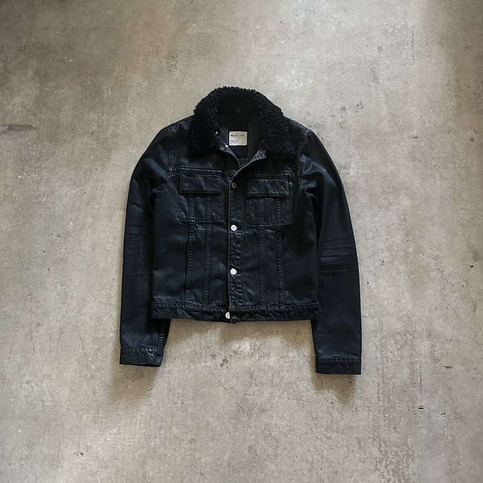 Vintage Helmut Lang Waxed Denim Jacket Mr 97 Shearling | Grailed