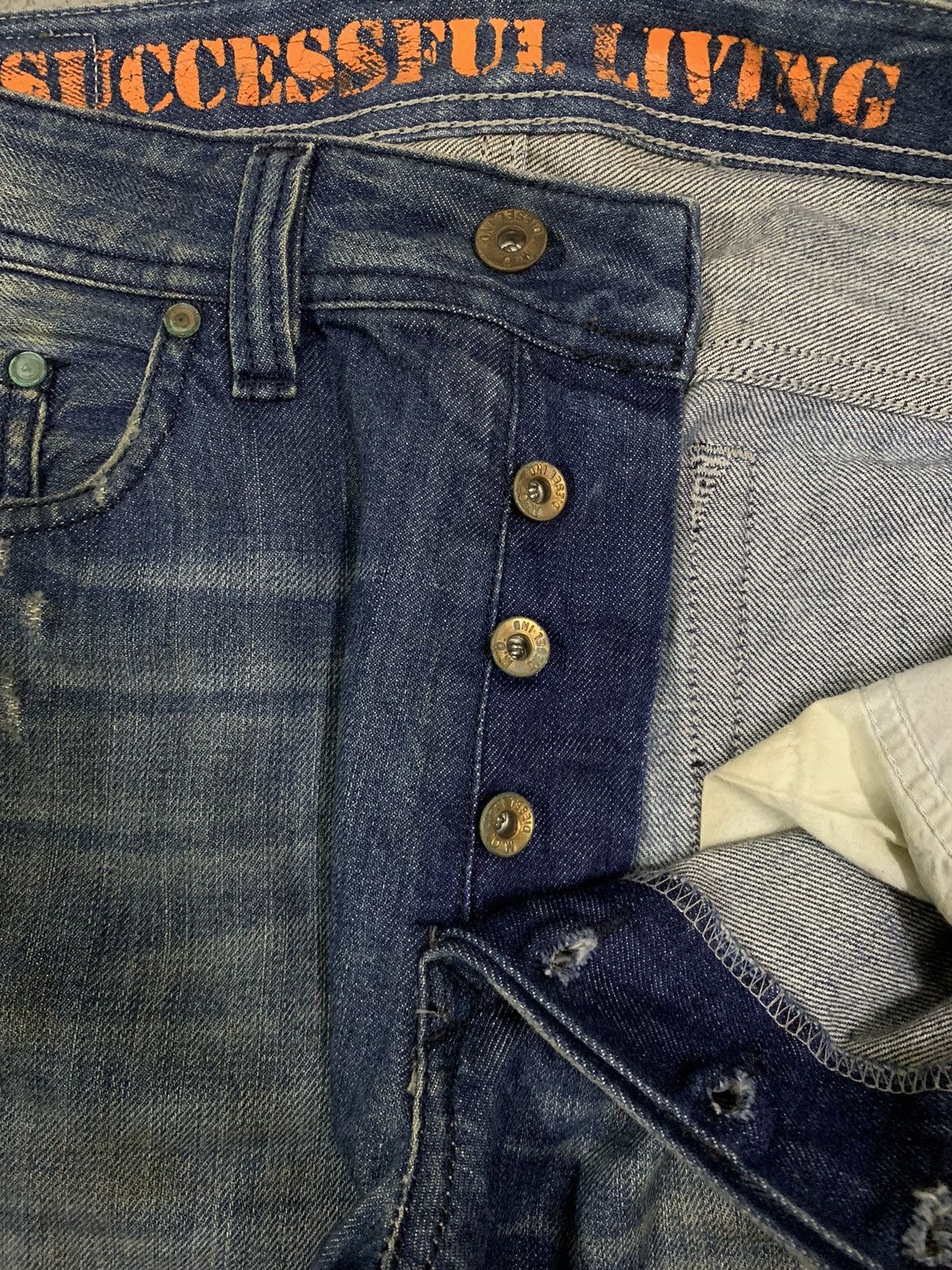 Diesel Vintage Diesel Industry Safado Mud Wash Button Fly Jeans Size US 31 - 4 Thumbnail