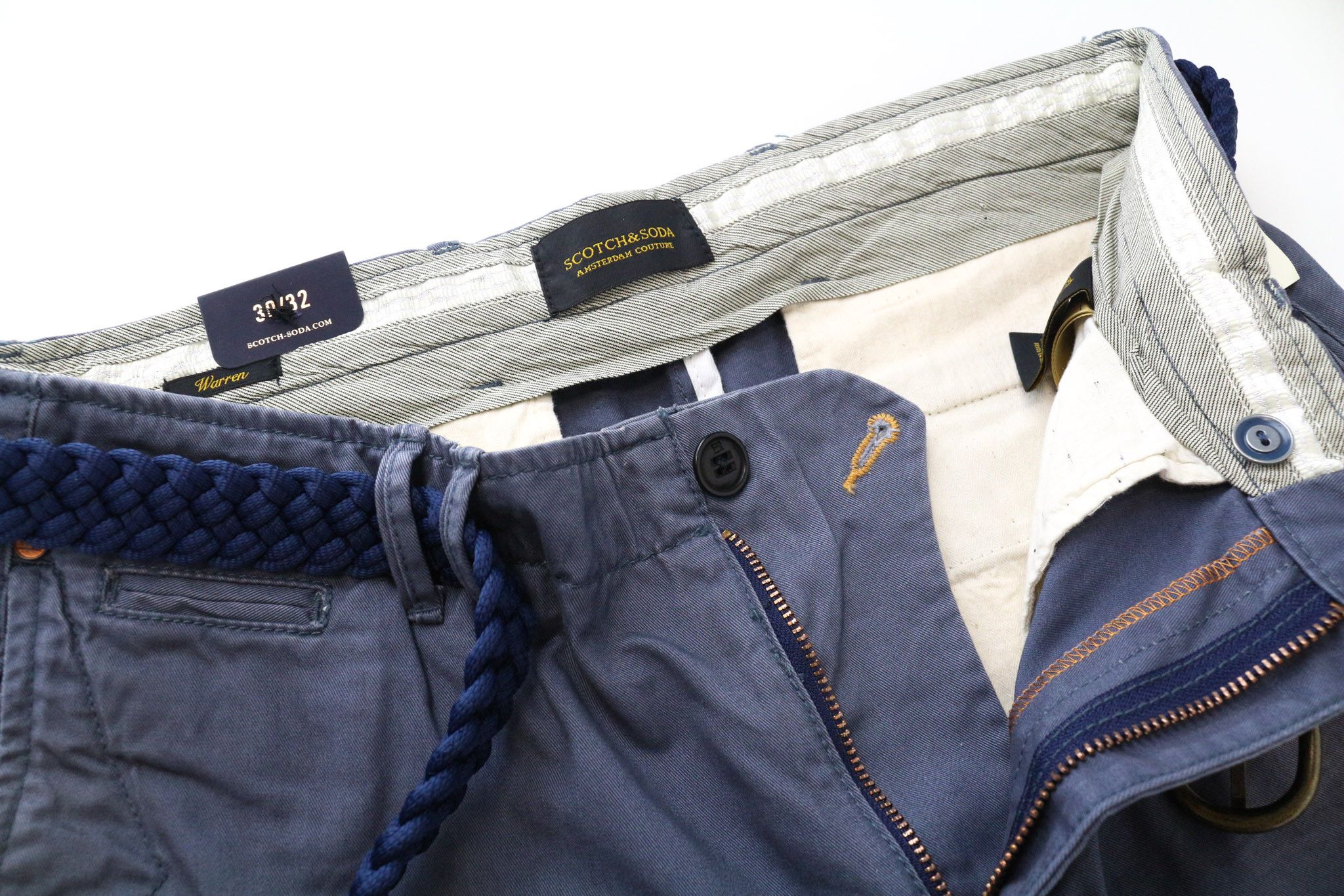Scotch & Soda WARREN W30/L32 Relaxed Slim Blue Cotton Trousers 75690 Size US 30 / EU 46 - 3 Thumbnail