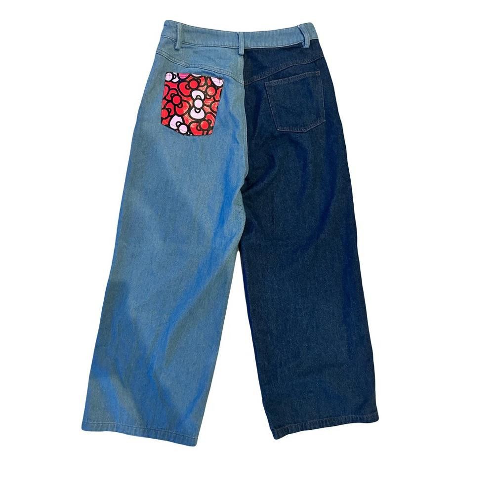 Shein SHEIN × Hello Kitty Painted Wide Leg Jeans Denim Medium Size 30" / US 8 / IT 44 - 3 Thumbnail