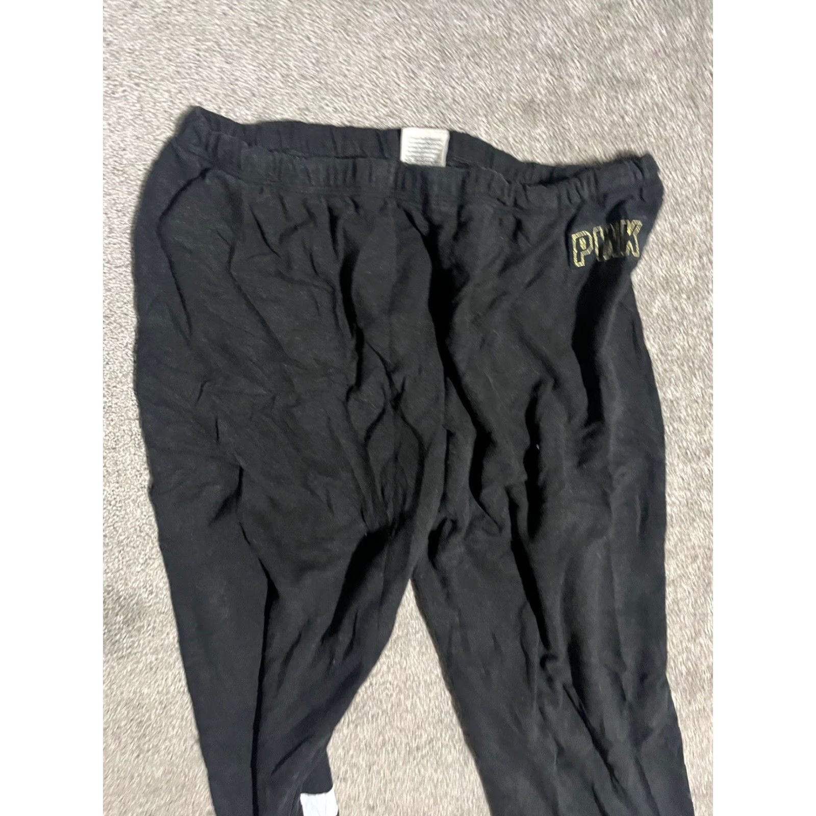 Victoria's Secret Victoria's Secret PINK Sweatpants Women S Black Jogger Drawstring Elastic Waist Logo Activewear Casual Teens Size S Womens Size 28" / US 6 / IT 42 - 2 Thumbnail