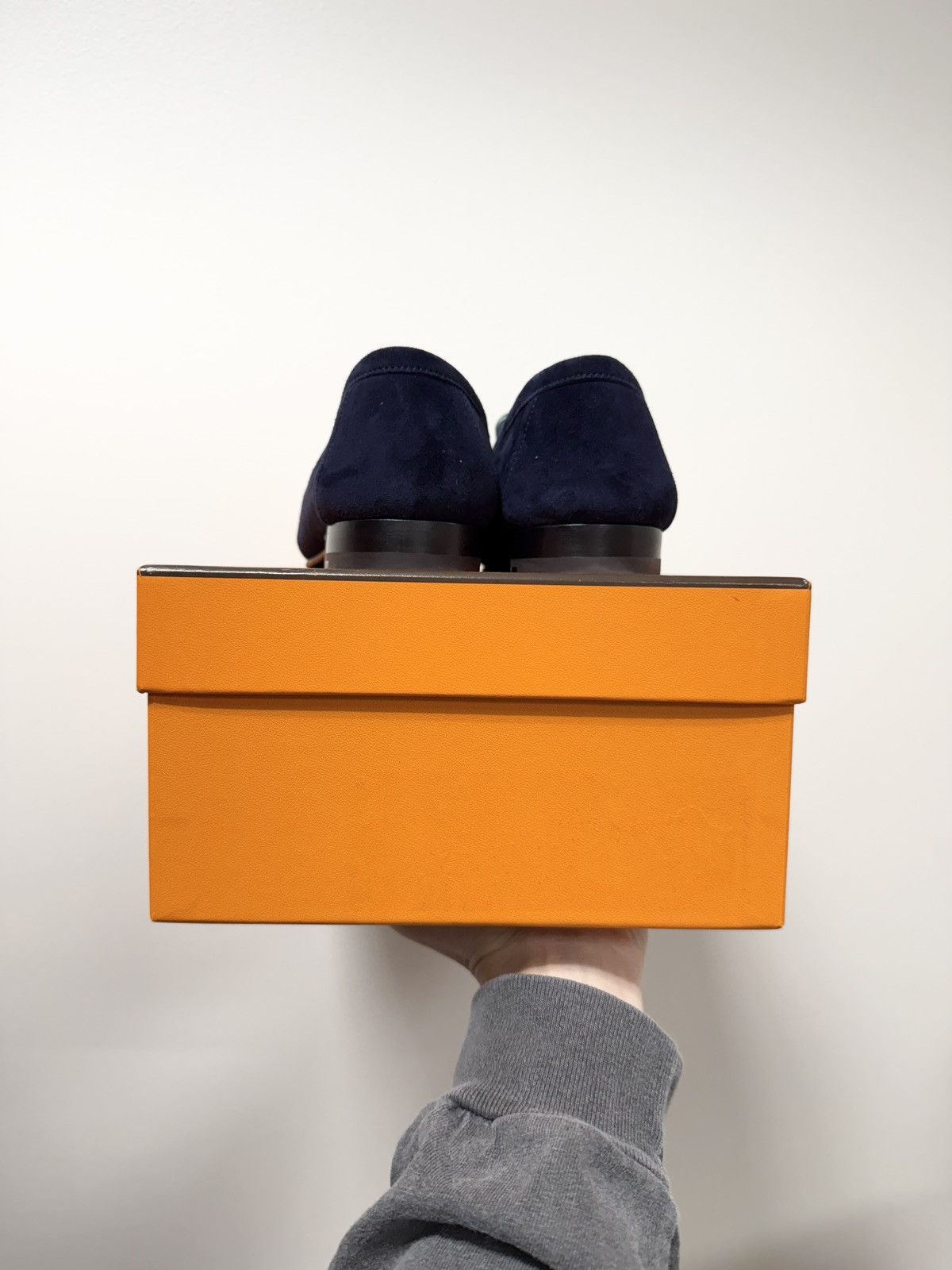 Hermes RARR! Hermes Suede Royal Loafer Navy Green Size US 8.5 / IT 38.5 - 5 Thumbnail