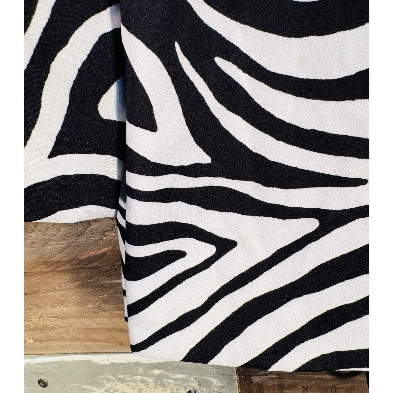Other Heart Soul Black & White Zebra Stripes Button Up Coat Jacket Size M / US 6-8 / IT 42-44 - 14 Thumbnail