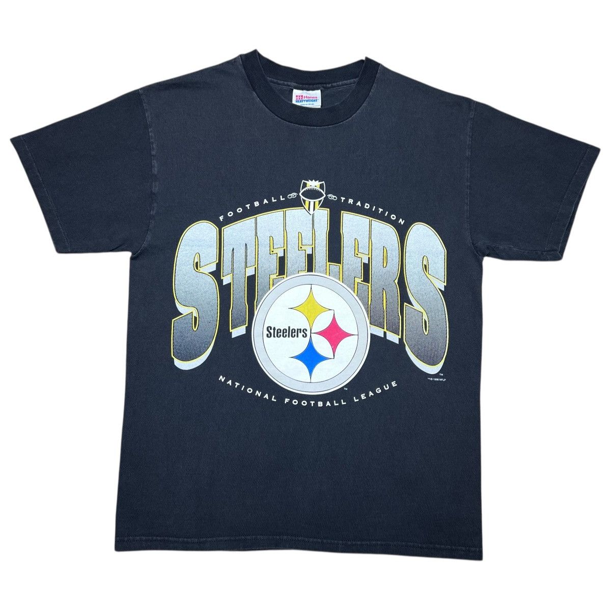 NFL Vtg 1996 NFL Pittsburgh Steelers Spell Out 3D Logo T-Shirt Size US M / EU 48-50 / 2 - 1 Thumbnail