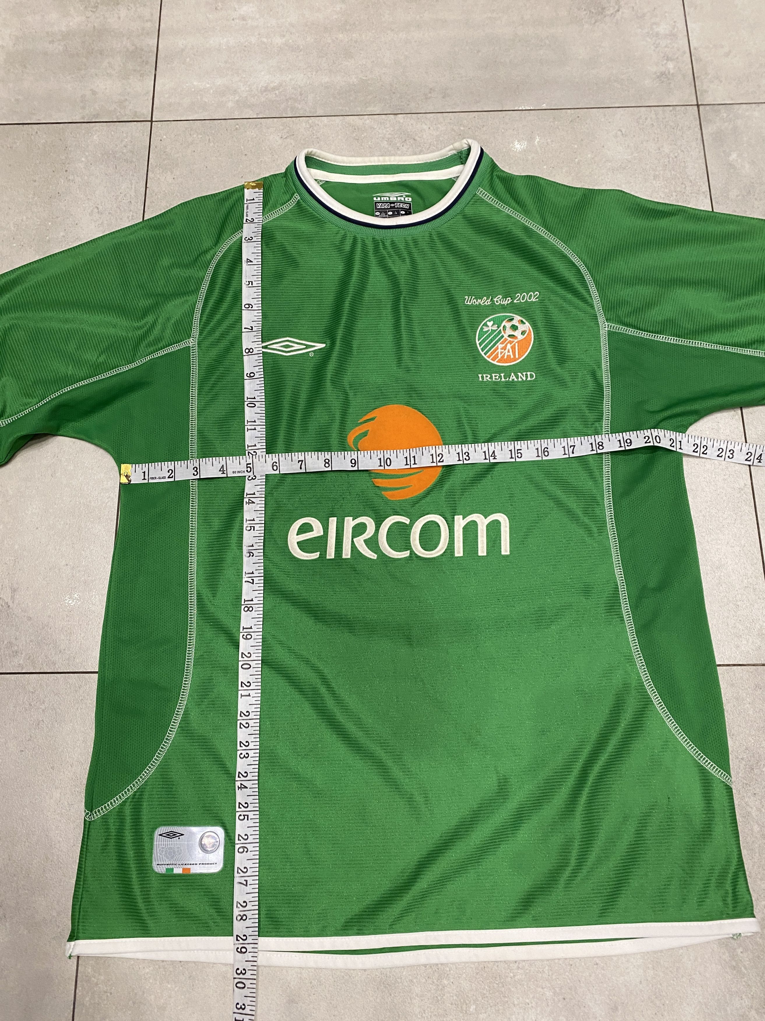 Maillot De Football Irlande Domicile 2002 – Coupe Du Monde, Umbro, Taille M Adulte, Vert