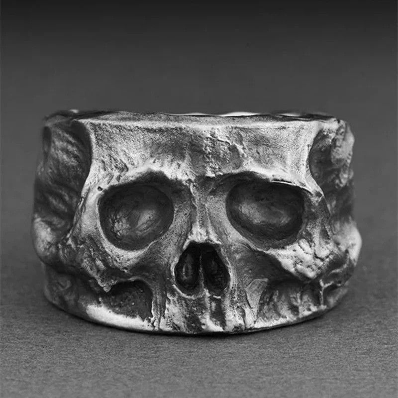 Jewelry Gothic Black Skull Emo Ring Size ONE SIZE - 2 Thumbnail