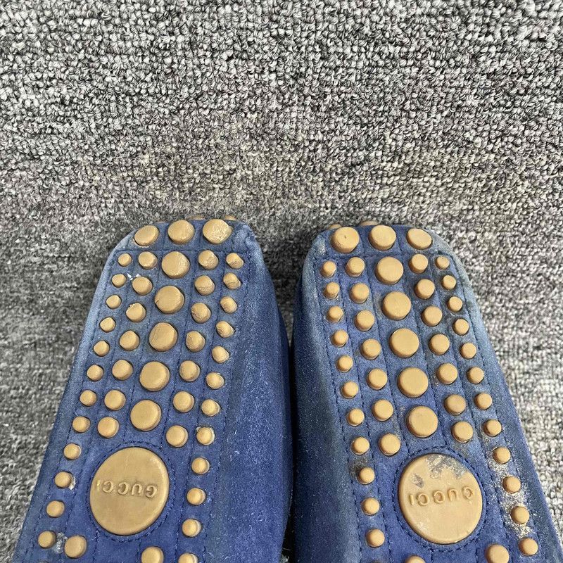 Gucci Gucci Navy Blue Suede Loafers with Silver Buckle -2508 Size US 9.5 / EU 42-43 - 9 Thumbnail