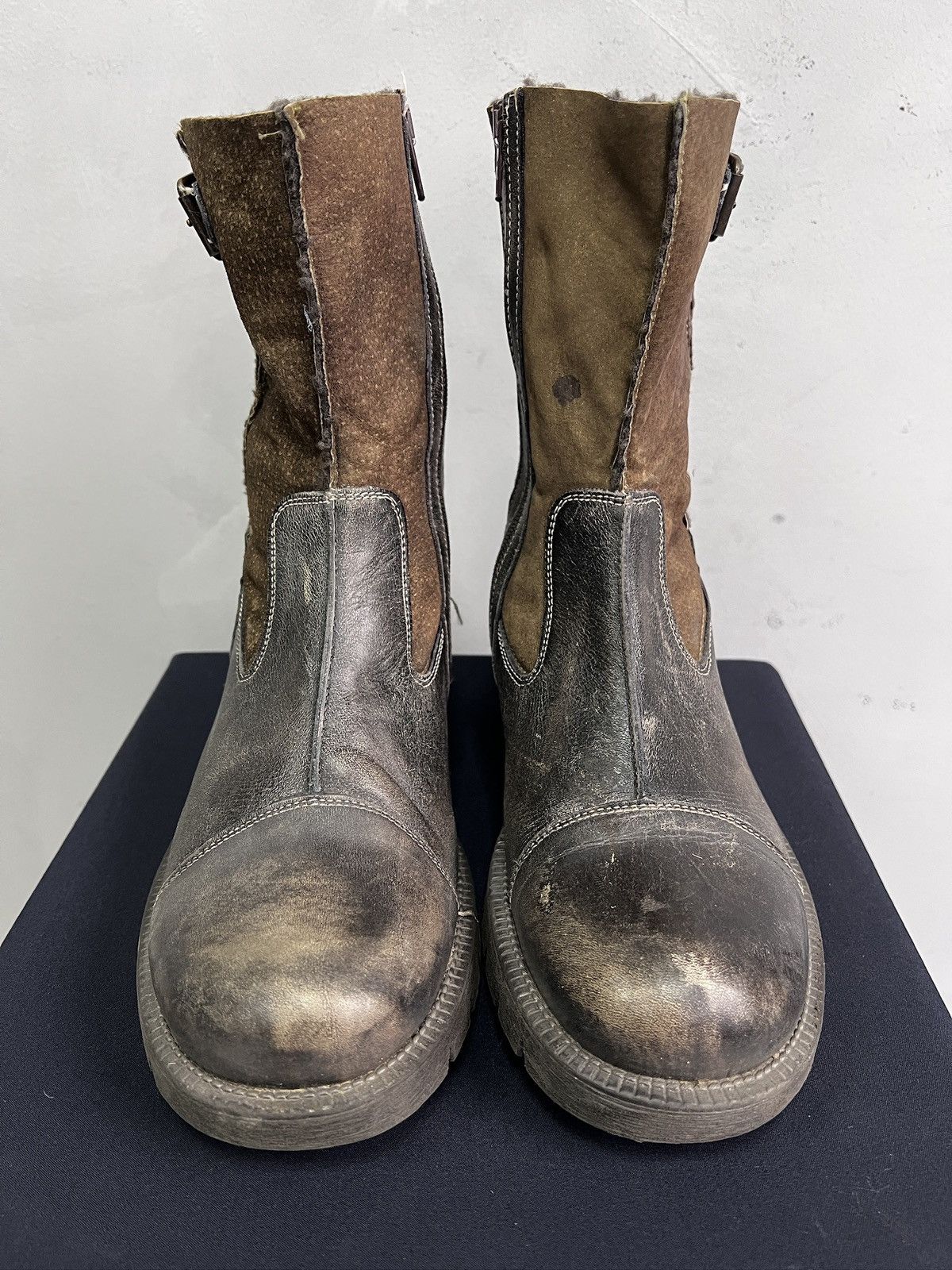 Hedi Slimane Avant garde platform boots brown leather guidi style 90s Size US 8 / EU 41 - 5 Thumbnail