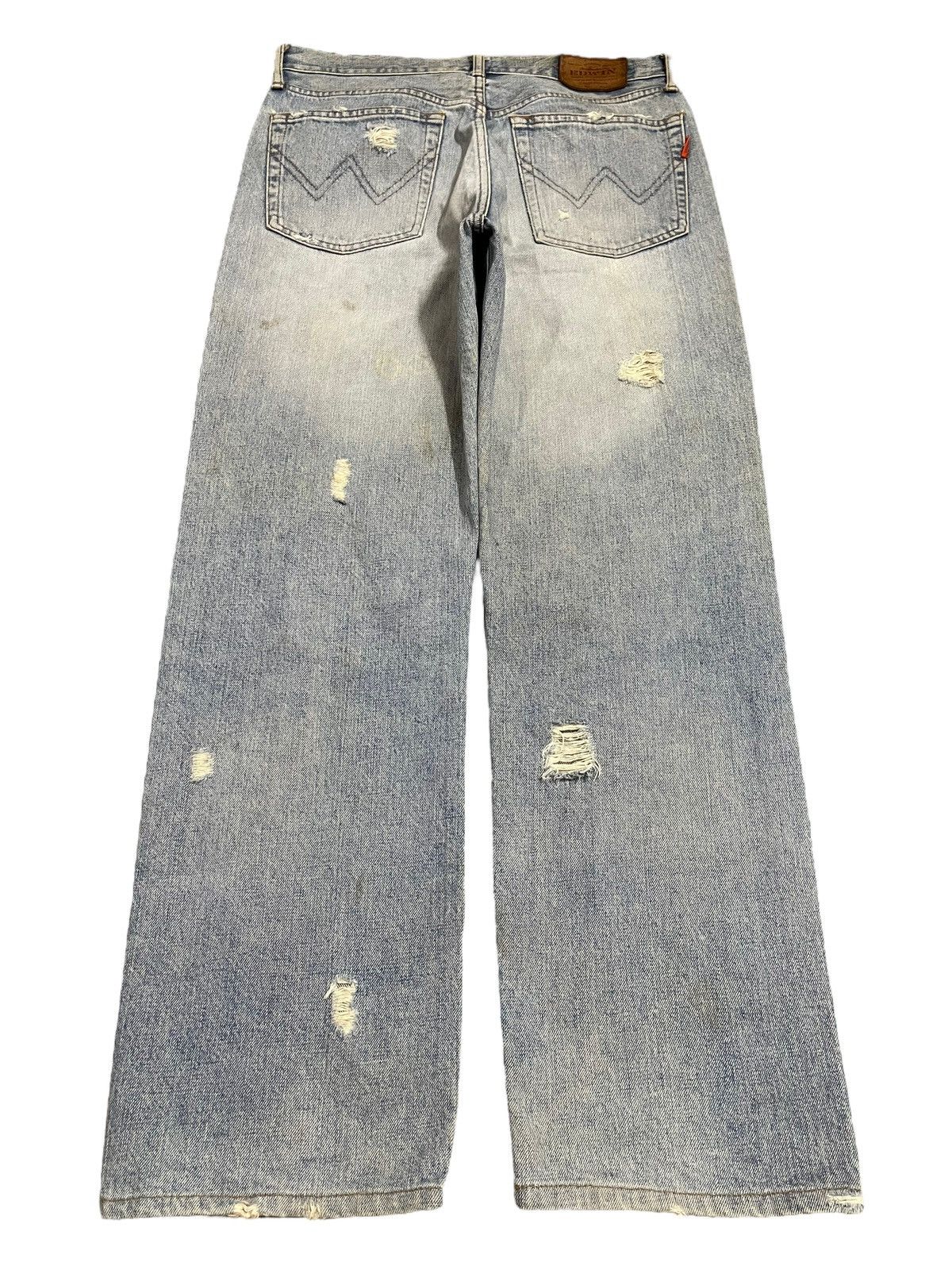 Edwin Vintage 90s Edwin Blue Faded Wash Distressed Baggy Jeans Size US 32 / EU 48 - 2 Thumbnail