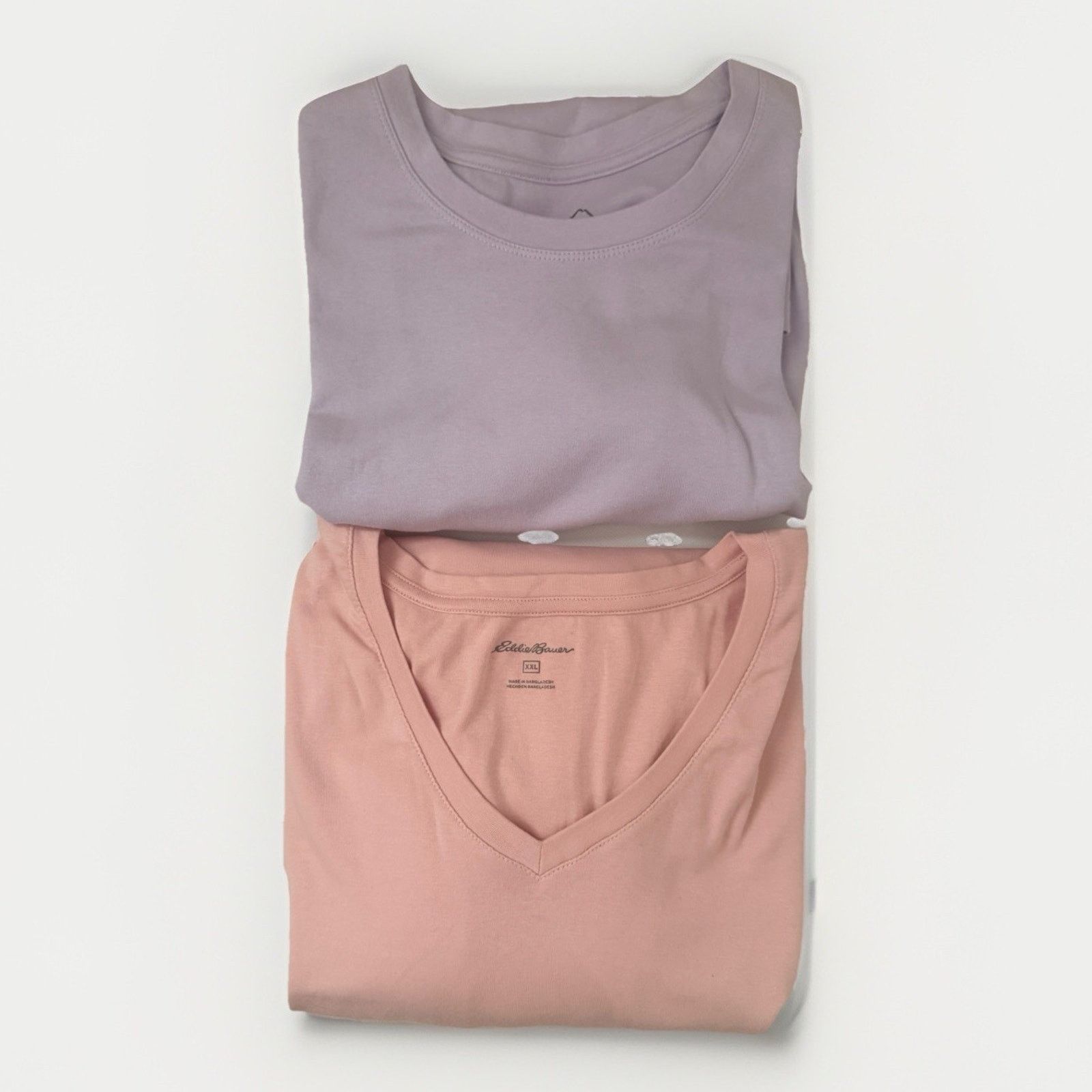 Eddie Bauer Eddie Bauer Cotton Modal Long Short Sleeve Purple Pink Tees Size XXL / US 16-18 / IT 52-54 - 1 Thumbnail