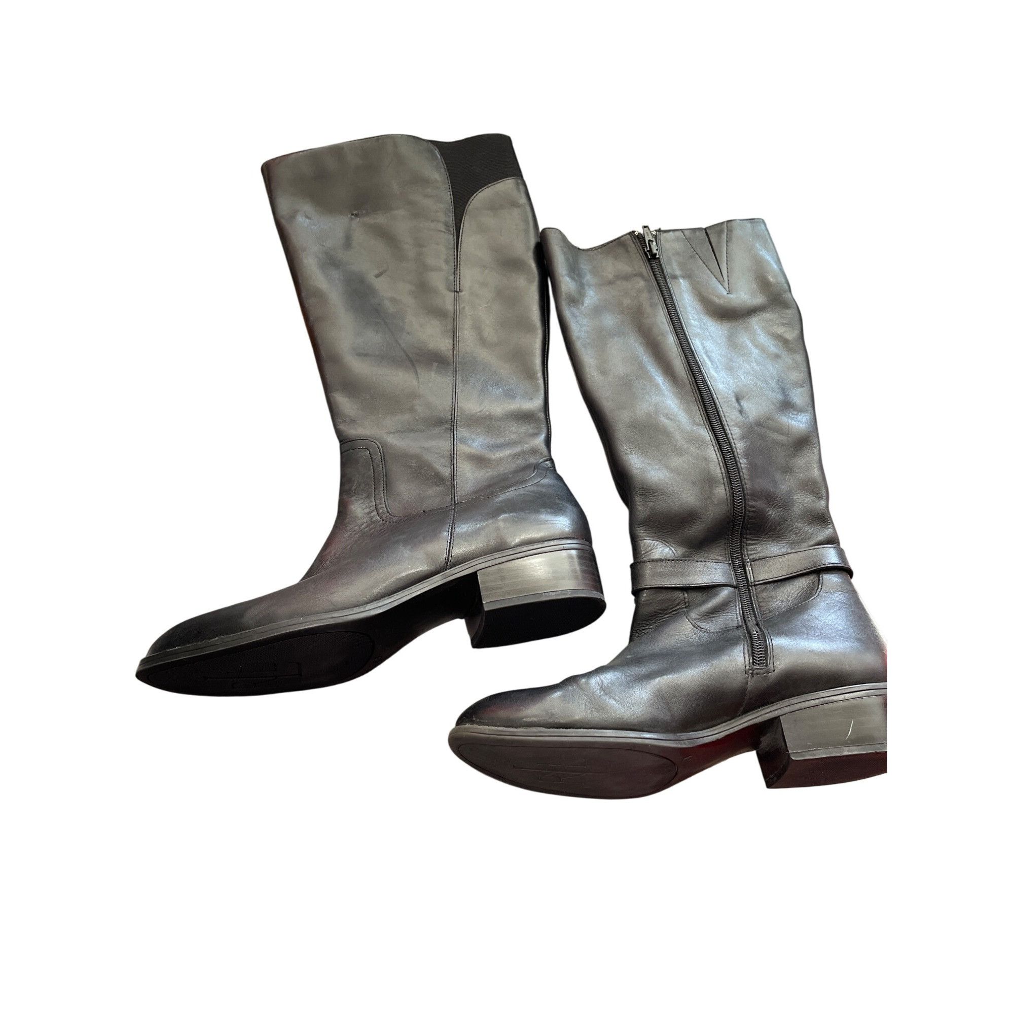 Ralph Lauren Ralph Lauren Womens Black Leather Knee-High Riding Boots Siz Size US 7 / IT 37 - 2 Thumbnail
