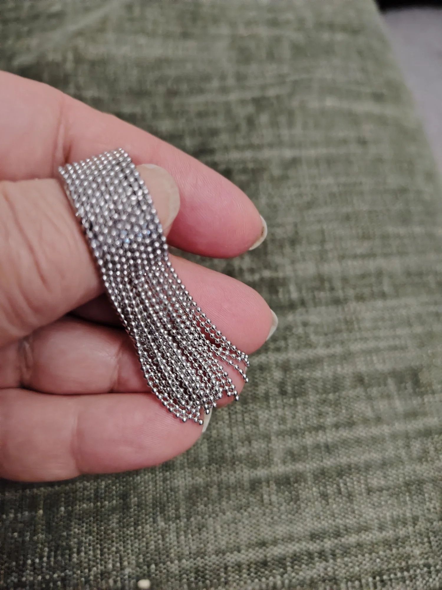 Jewelry Resizable 18K PVD Plated Stainless Steel Chain Tassel Ring Size ONE SIZE - 2 Thumbnail