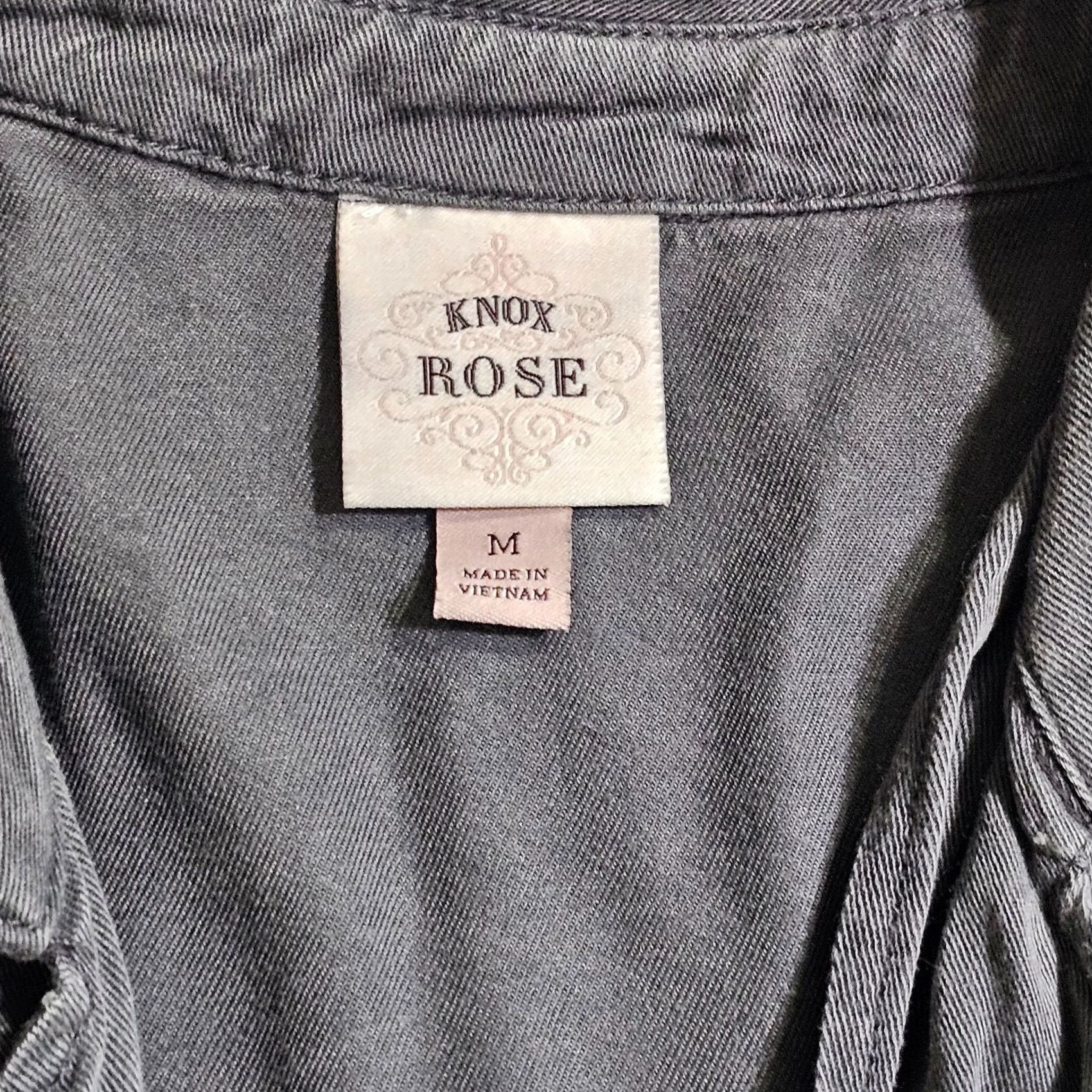 Vintage Knox Rose Top Jacket Women Medium Gray Open 3/4 Sleeve Boho A Line Casual Career Cardigan Mens Women Girls Boys Size M / US 6-8 / IT 42-44 - 3 Thumbnail