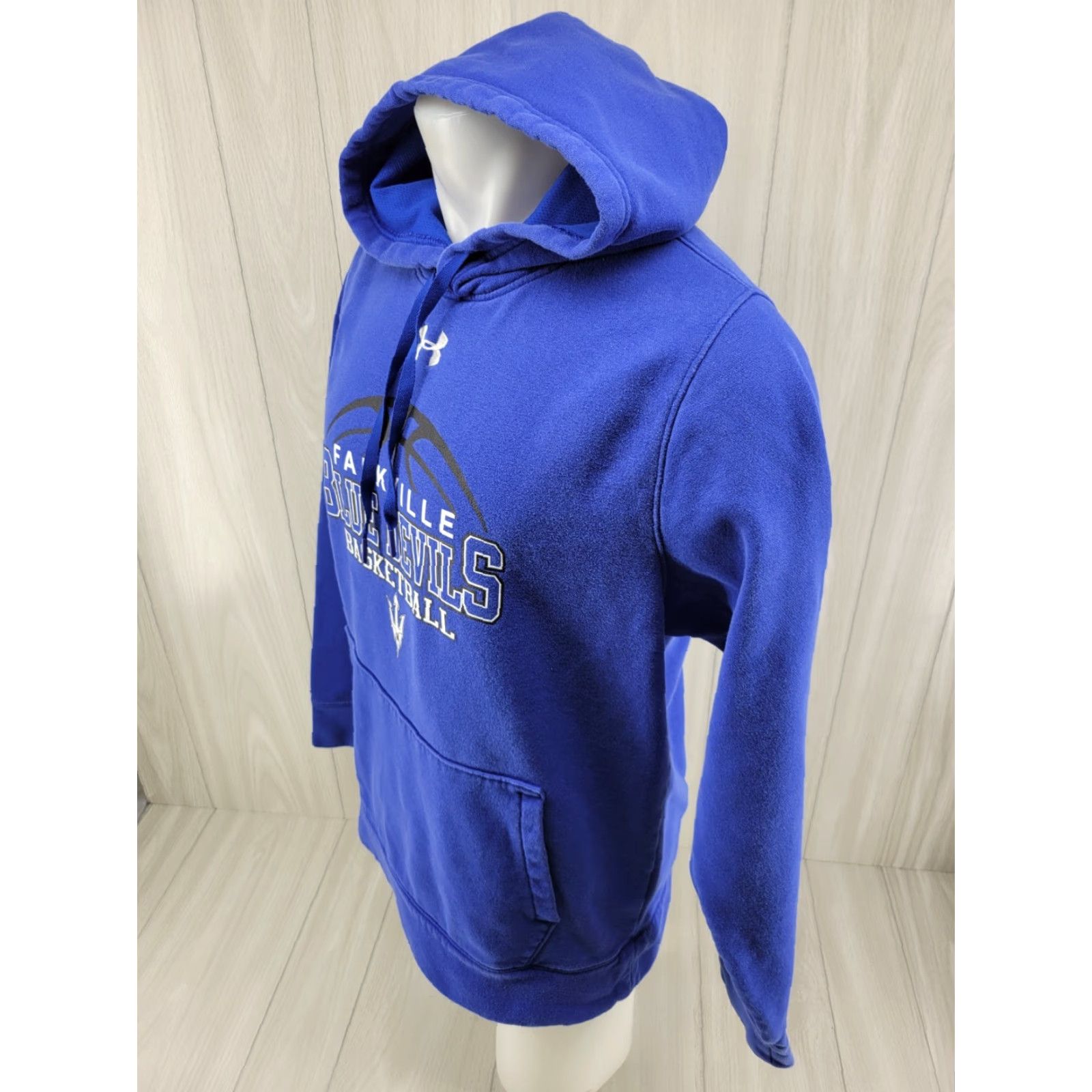Under Armour Under Armour Men's Blue Hoodie Falkville Basketball Blue Devils Alabama Med Blue Pullover Hoodie 28.5" Down Back Mens Size US M / EU 48-50 / 2 - 6 Thumbnail