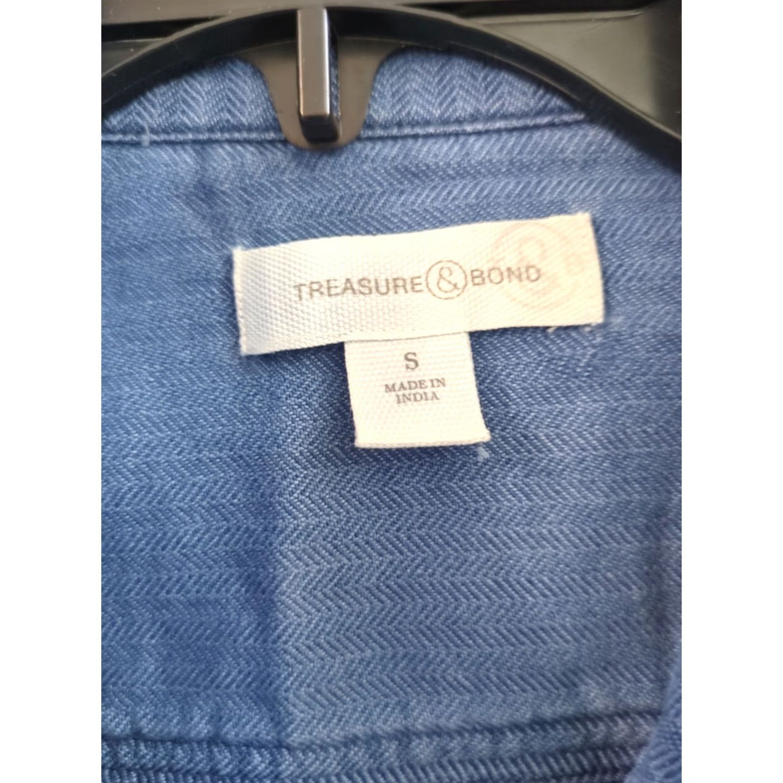 Treasure & Bond Treasure & Bond Womens Button-Up Shirt Blue Long Sleeve Collared Pockets S Size S / US 4 / IT 40 - 2 Thumbnail