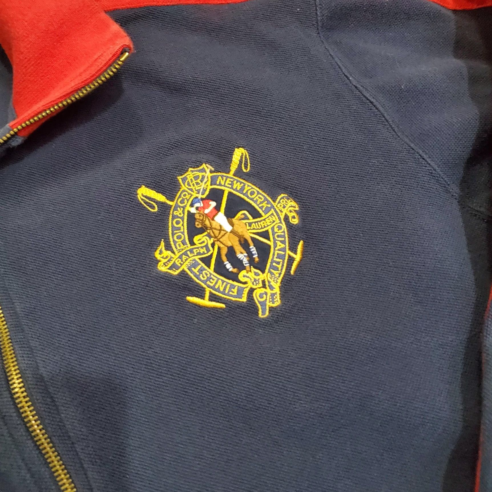 Polo Ralph Lauren Polo Ralph Lauren Track Jacket Mens XL Blue Red Full Zip Embroidered Crest Logo Size US XL / EU 56 / 4 - 4 Thumbnail