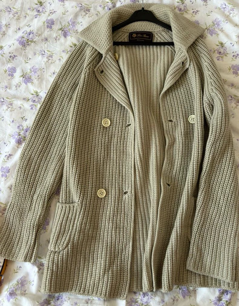 Loro Piana LORO PIANA Elephant grey knit jacket Size M / US 6-8 / IT 42-44 - 2 Thumbnail