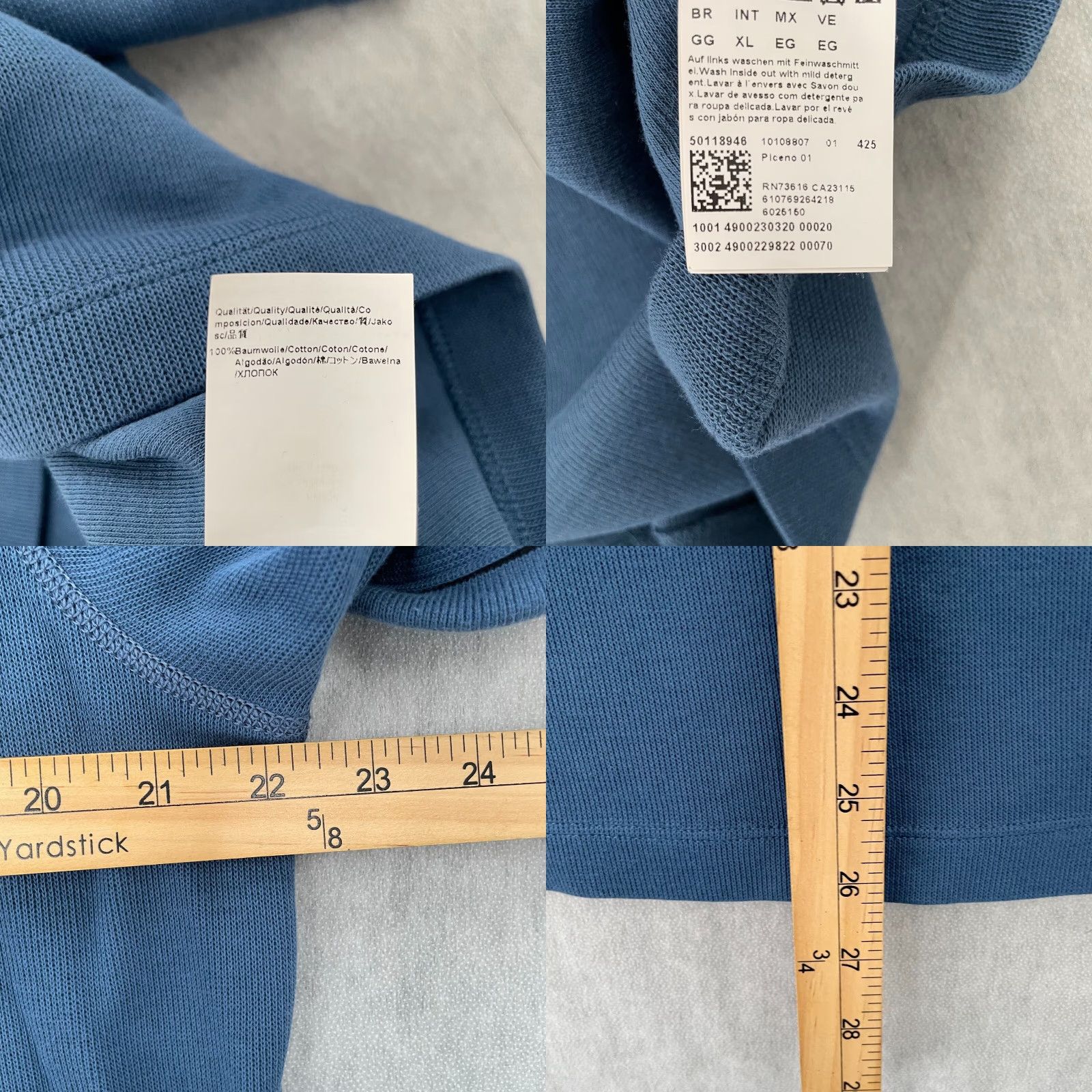 Hugo Boss HUGO BOSS Sweater Shirt Pullover Adult XL Blue 1/4 Button Logo Knit Cotton Mens XL Size US XL / EU 56 / 4 - 8 Thumbnail
