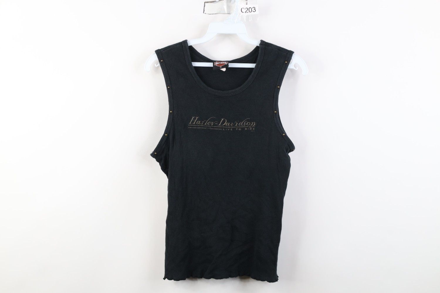 Harley Davidson Vintage Y2K 2004 Harley Davidson Ribbed Tank Top T-Shirt USA Size XL / US 12-14 / IT 48-50 - 1 Thumbnail