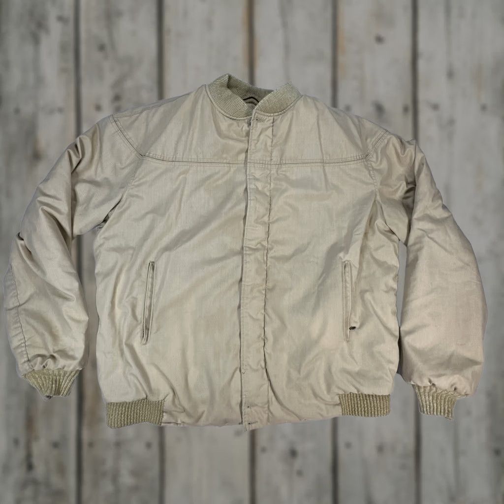 Catalina VINTAGE Varsity by Catalina Bomber Jacket Long Zip Quilted Inlay Khaki Tan 44 Long Men Jacket Size US S / EU 44-46 / 1 - 1 Thumbnail