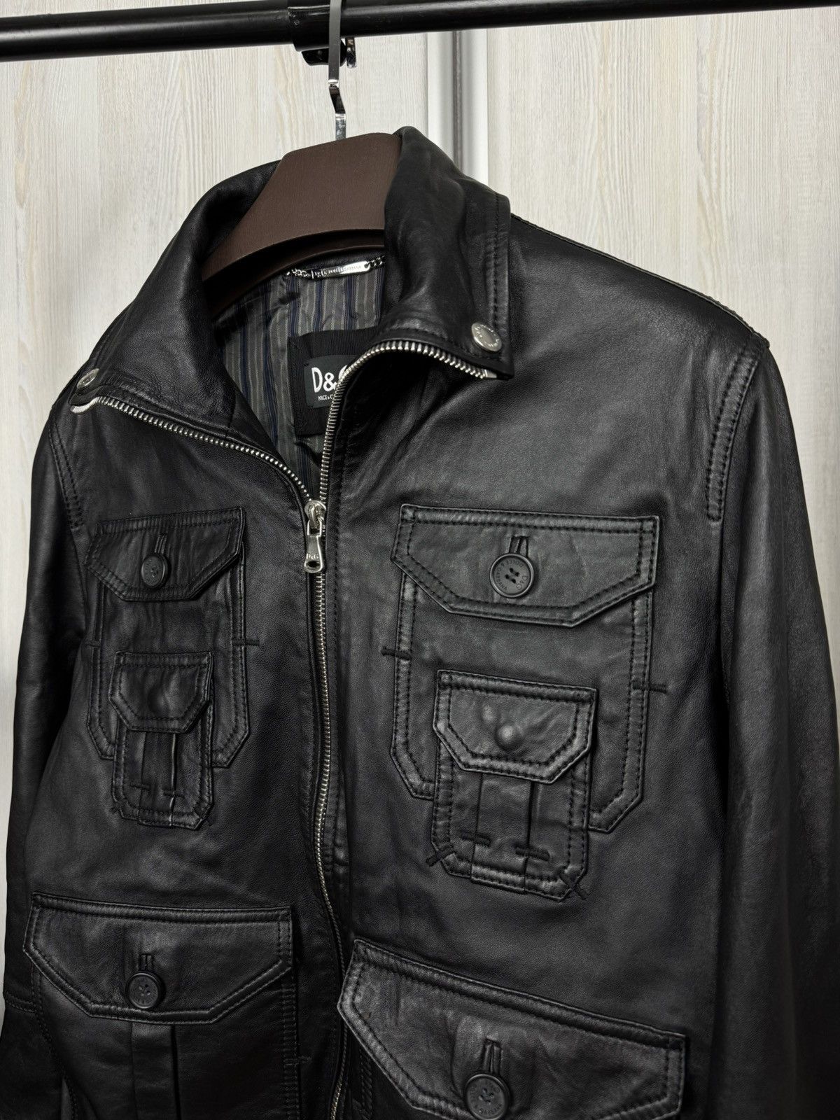 Dolce & Gabbana 2000s Dolce & Gabbana Multipocket Black Leather Jacket Size US L / EU 52-54 / 3 - 5 Thumbnail