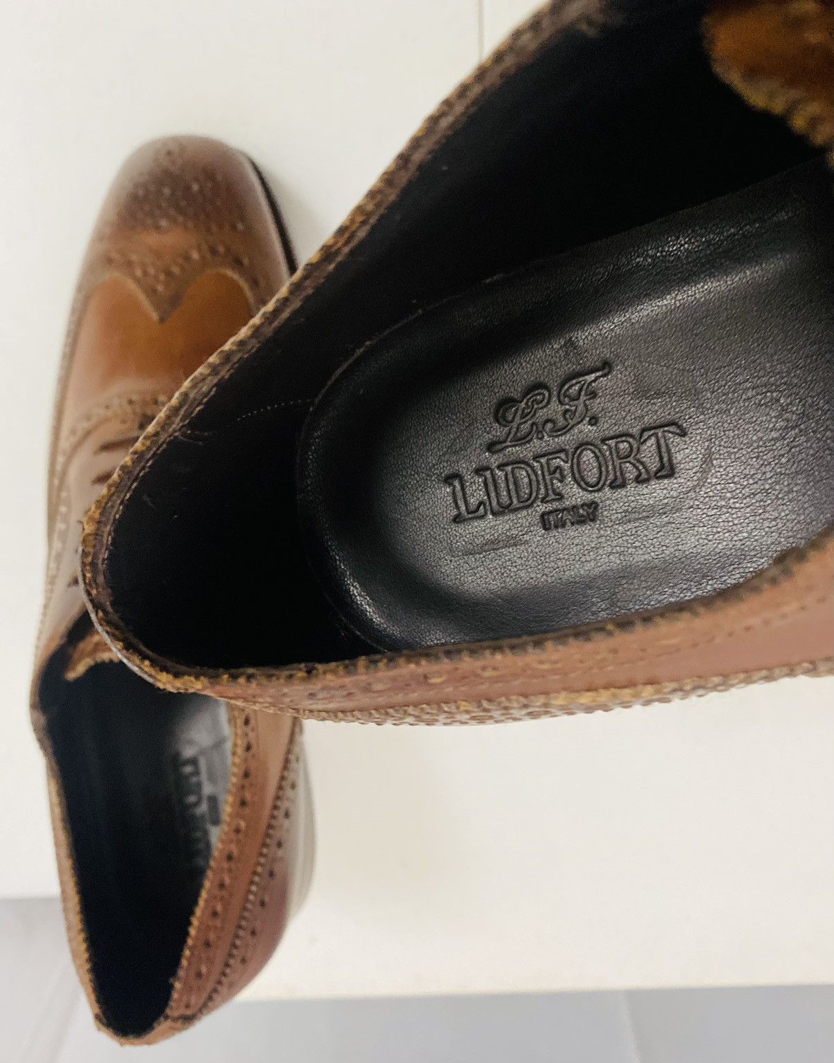 Lidfort Lidfort Brown Princes Leather Brogue Wingtip Oxford 9 US NEW Size US 9 / EU 42 - 2 Thumbnail