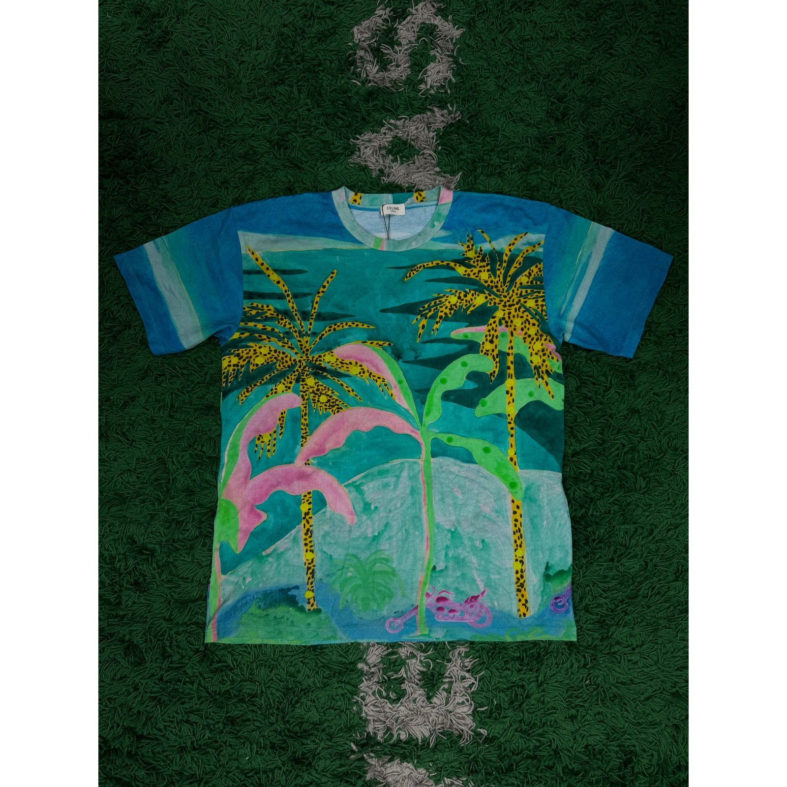 Celine Celine Tropical Tee Blue Multi Used Small Size US S / EU 44-46 / 1 - 1 Thumbnail