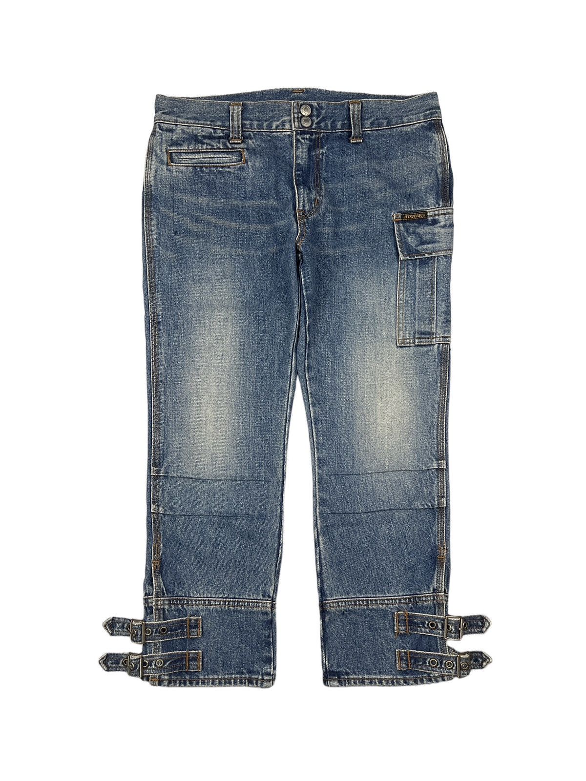 Hysteric Glamour × Vintage 90s Hysteric Glamour Kinky Bondage Cropped Jeans Size 30" / US 8 / IT 44 - 1 Thumbnail