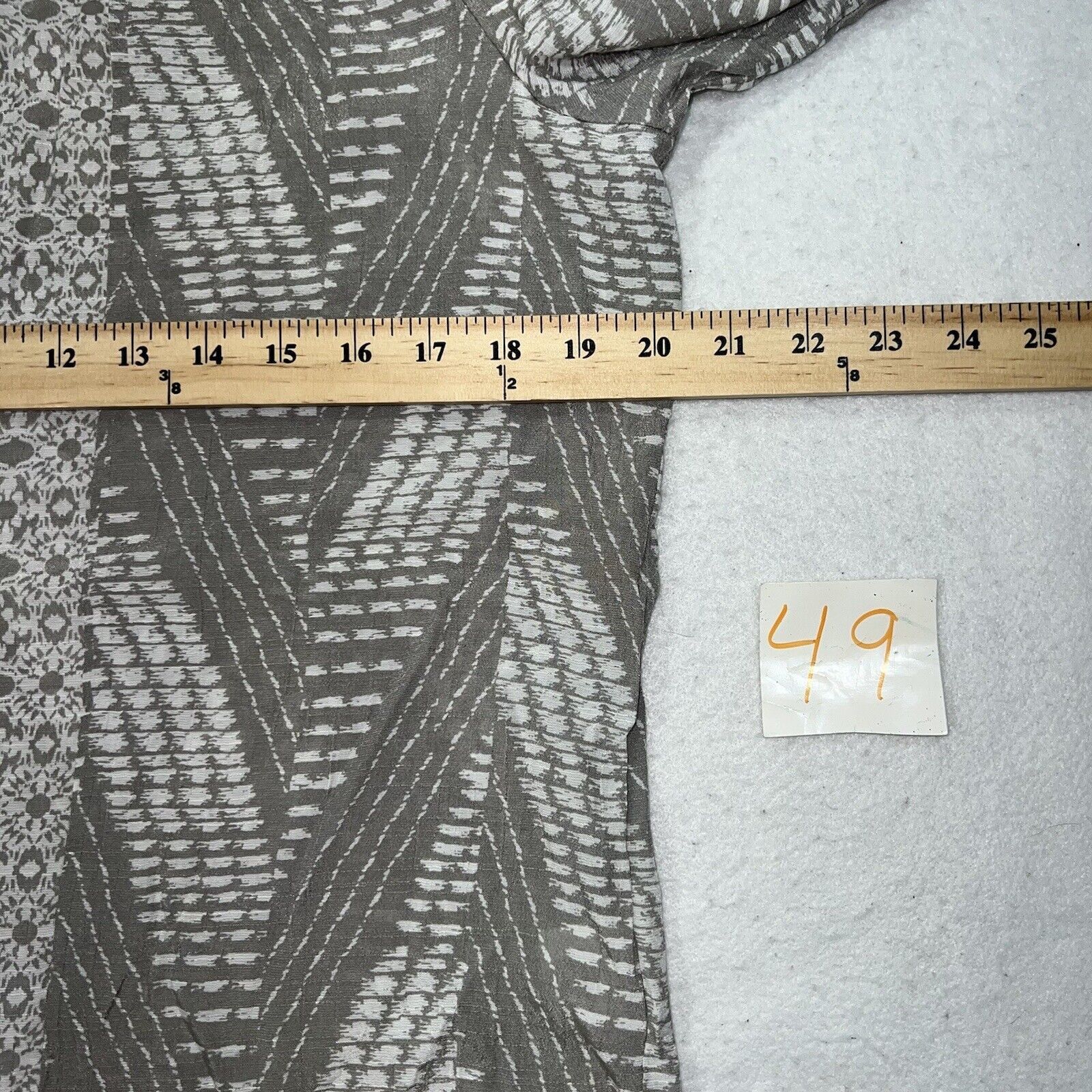 Other Fred David Gray 3/4 Sleeve Pullover Patterned Top Size M / US 6-8 / IT 42-44 - 7 Thumbnail
