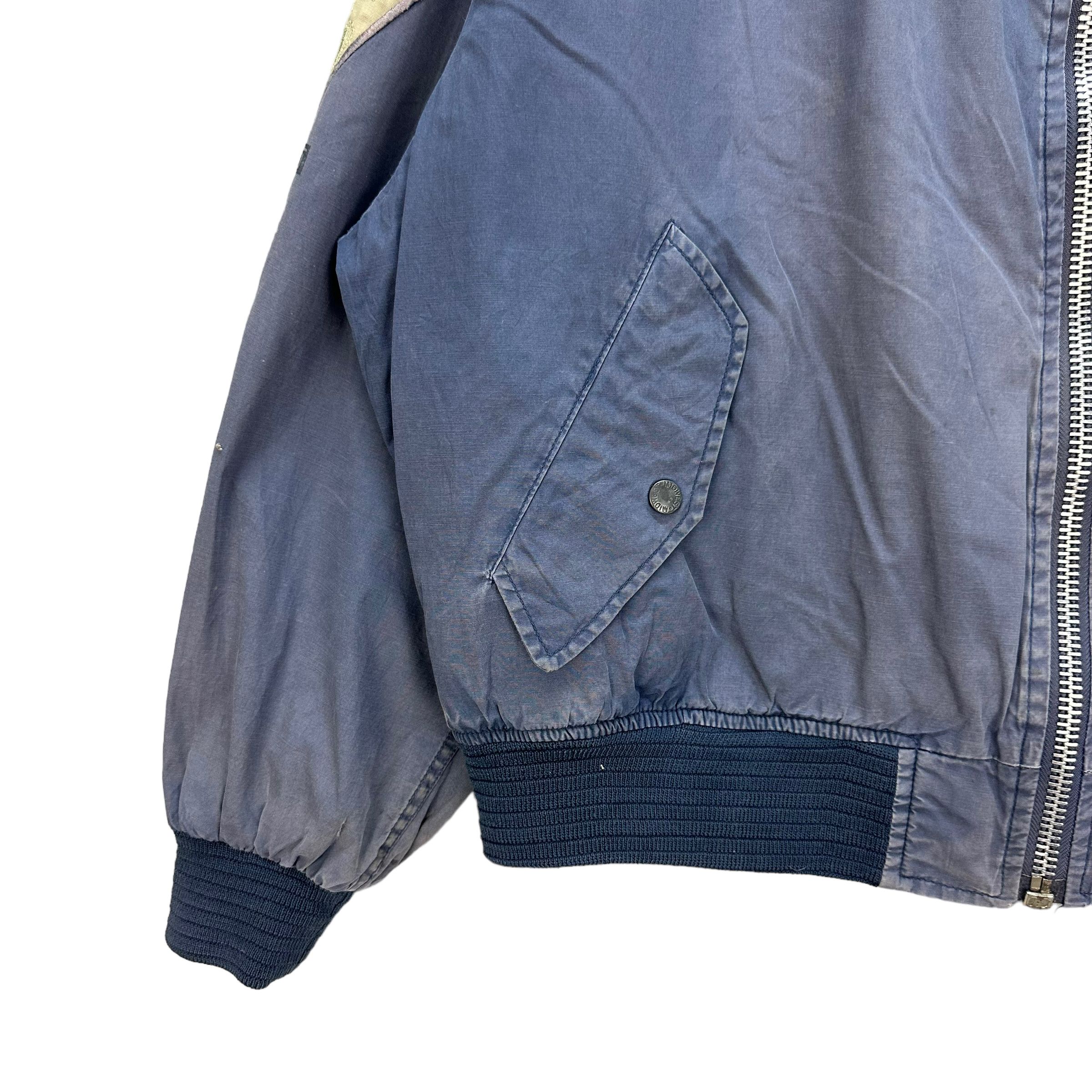 Vintage TRASHED🔥 MIDWEST NAVY FORCE UNITS BOMBER JACKET #7753-168 Size US XL / EU 56 / 4 - 9 Thumbnail