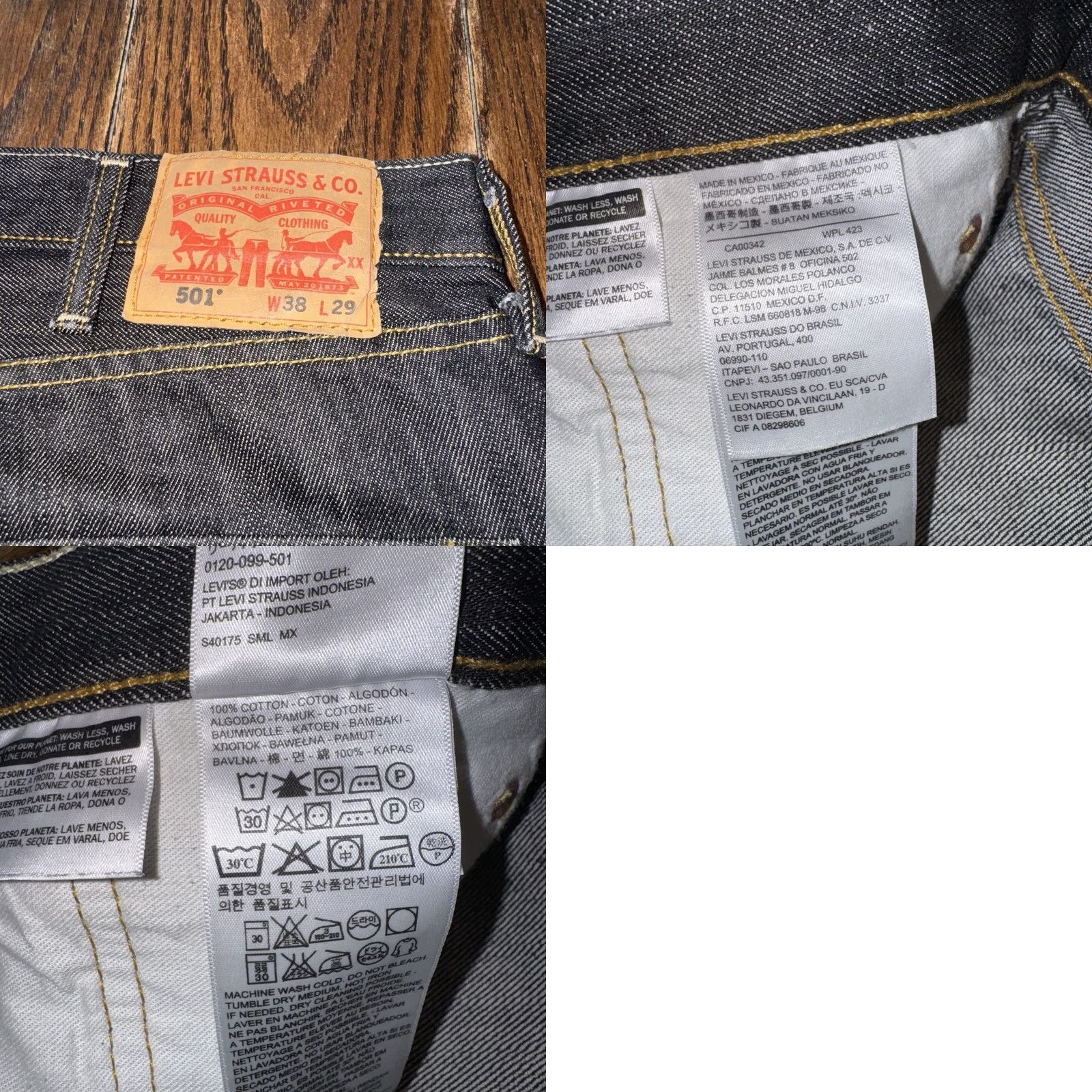 Levi's Levi's 501 Jeans Mens 38x29 Black Denim Button Fly Straight Leg Regular Fit Vintage No (adjusted to include best keywords) Size US 38 / EU 54 - 8 Thumbnail