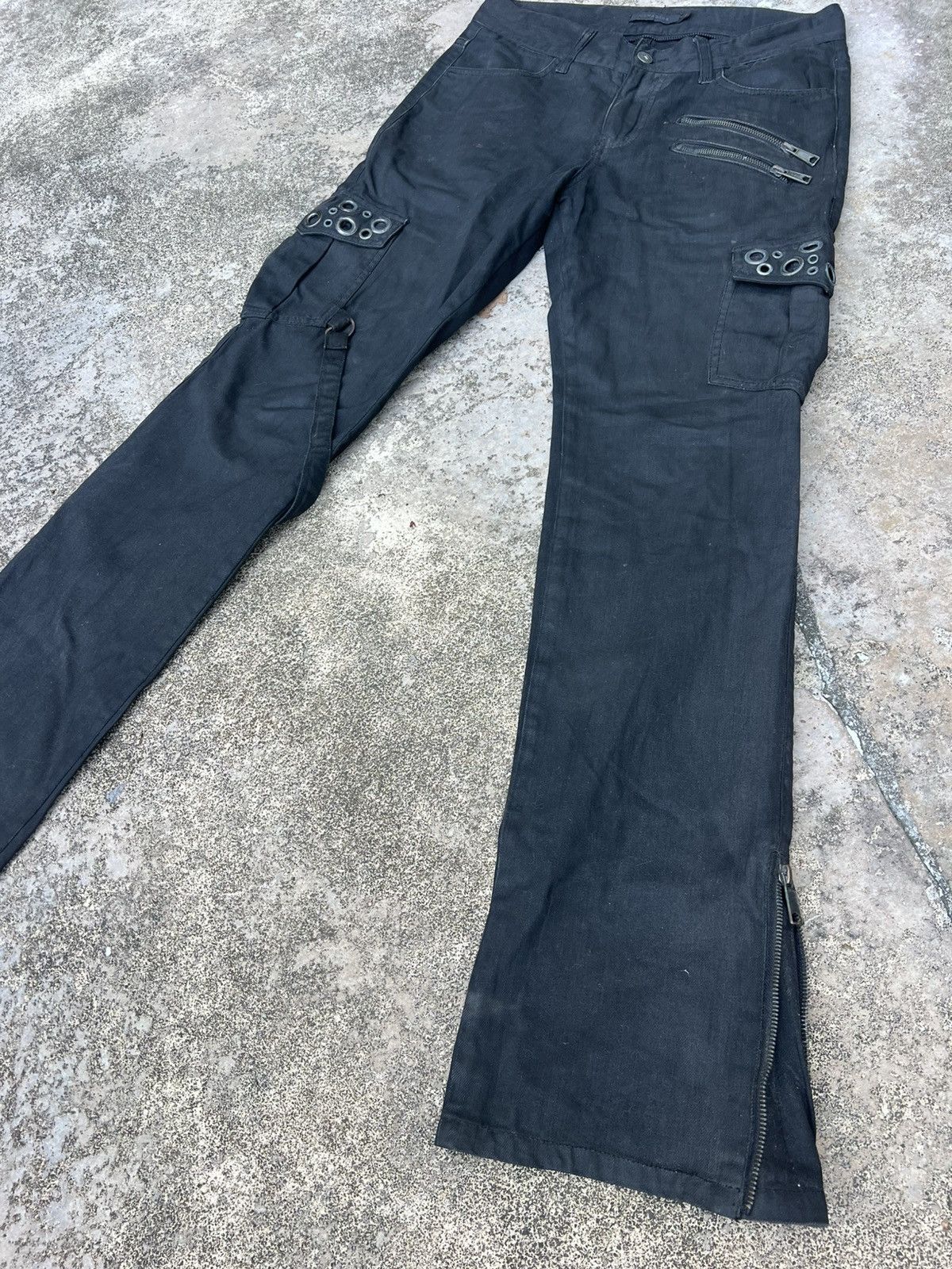 CIVARIZE × If Six Was Nine × KMRii Y2K Civarize Black Flare Cyberpunk Wax Denim Size US 30 / EU 46 - 3 Thumbnail