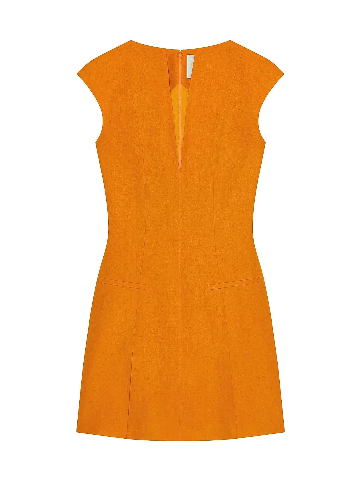 Givenchy o1srvl11e0725 Dress in Linen And Silk in Dark Orange Size XXS / US 00 / IT 34 - 1 Thumbnail
