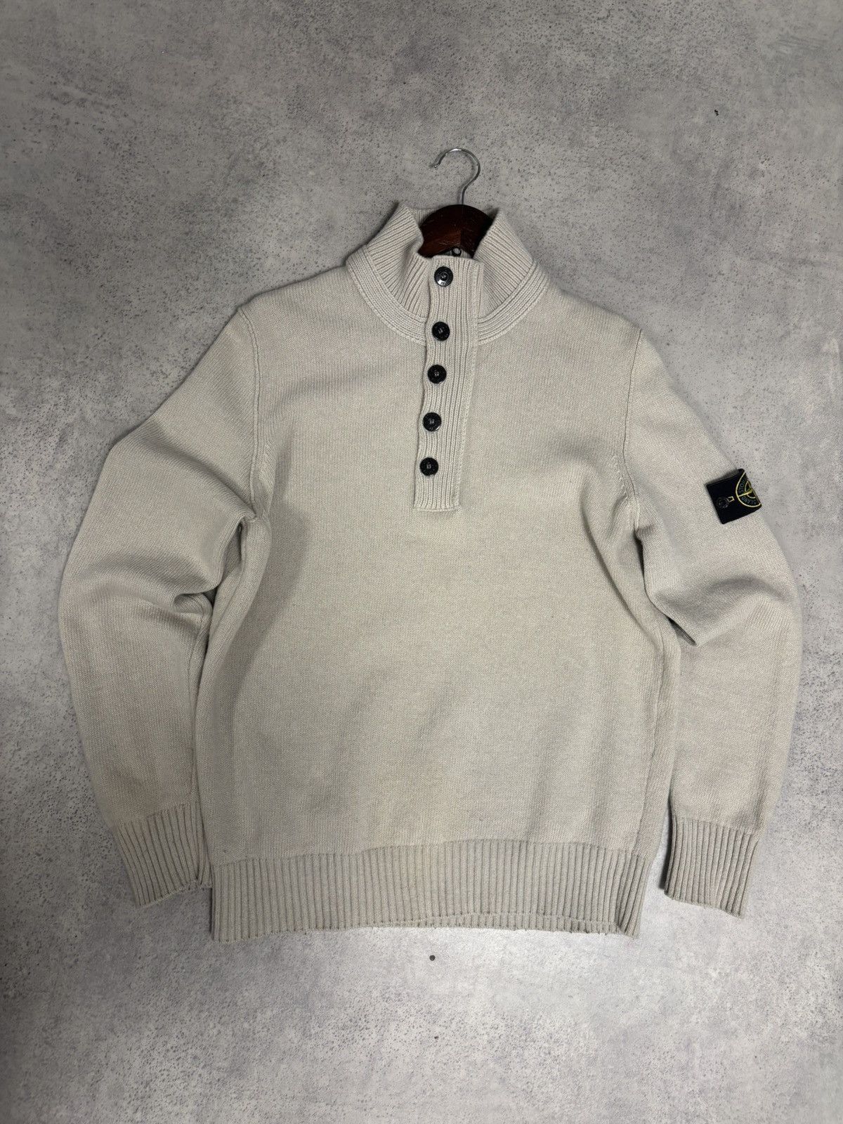 Stone Island lambswool beige sweater