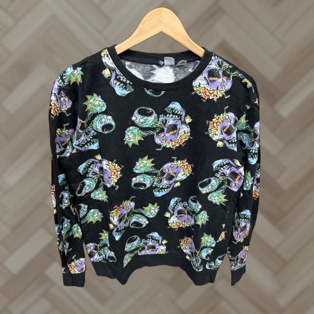 Vintage Rick and Morty Sweater Mens Small Black Zombie Crew Neck Sweatshirt Cartoon T29 Size US S / EU 44-46 / 1 - 1 Thumbnail