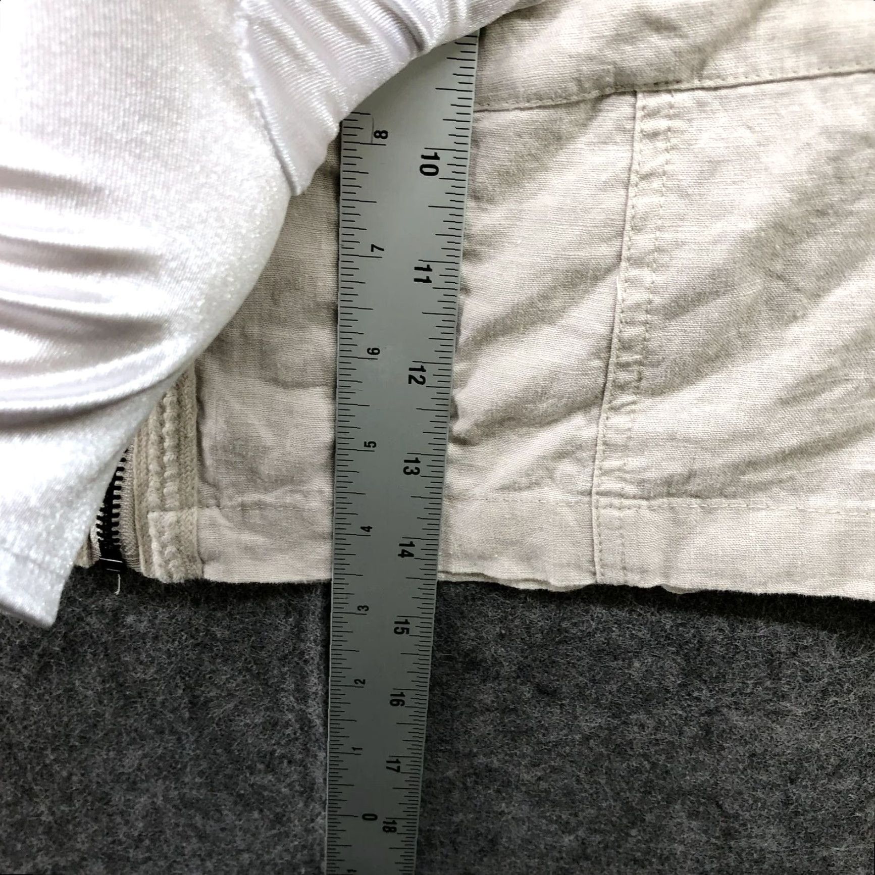 Urban Outfitters Urban Outfitters Mini Skirt Womens Small Linen Blend Zip Front Beige Lightweight Size 28" / US 6 / IT 42 - 3 Thumbnail