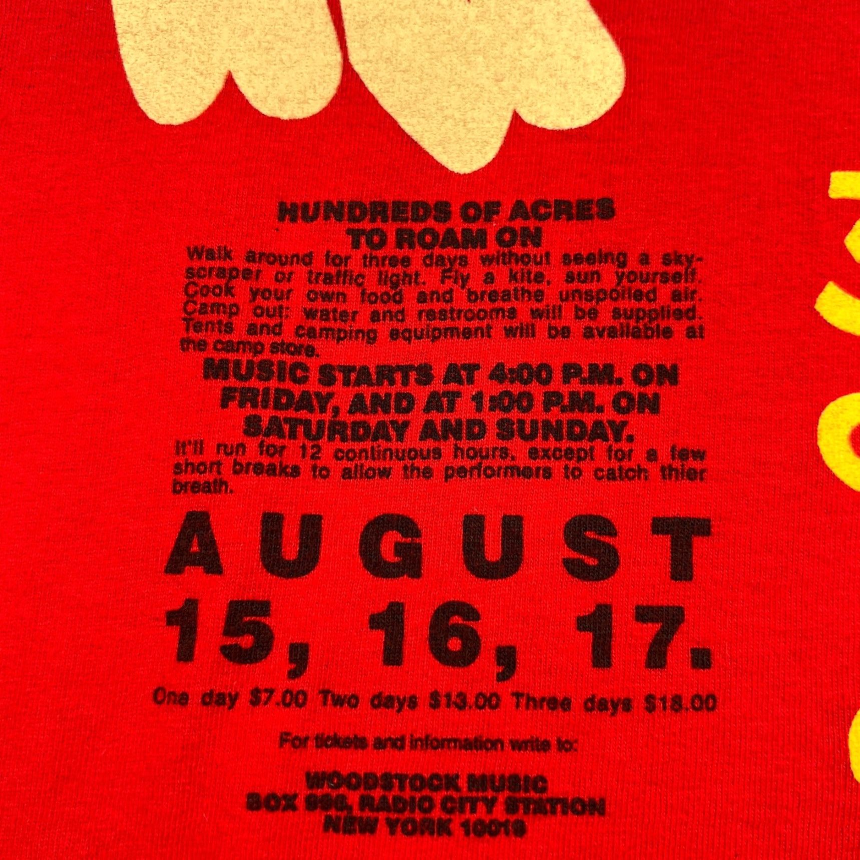 Gildan VINTAGE Woodstock Music And Art Fair T-Shirt Gildan XL Red Mens Size US XL / EU 56 / 4 - 3 Thumbnail