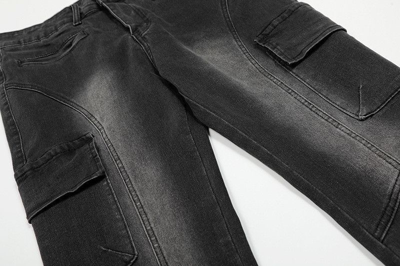 Vintage American high-street patchwork low-rise flared jeans Size US 32 / EU 48 - 4 Thumbnail