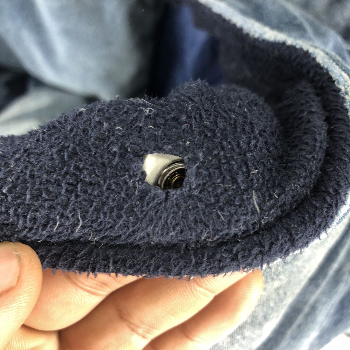Japanese Brand Puffer Jacket Thrashed Fade Blue Indigo by Bayflow Size US M / EU 48-50 / 2 - 12 Thumbnail