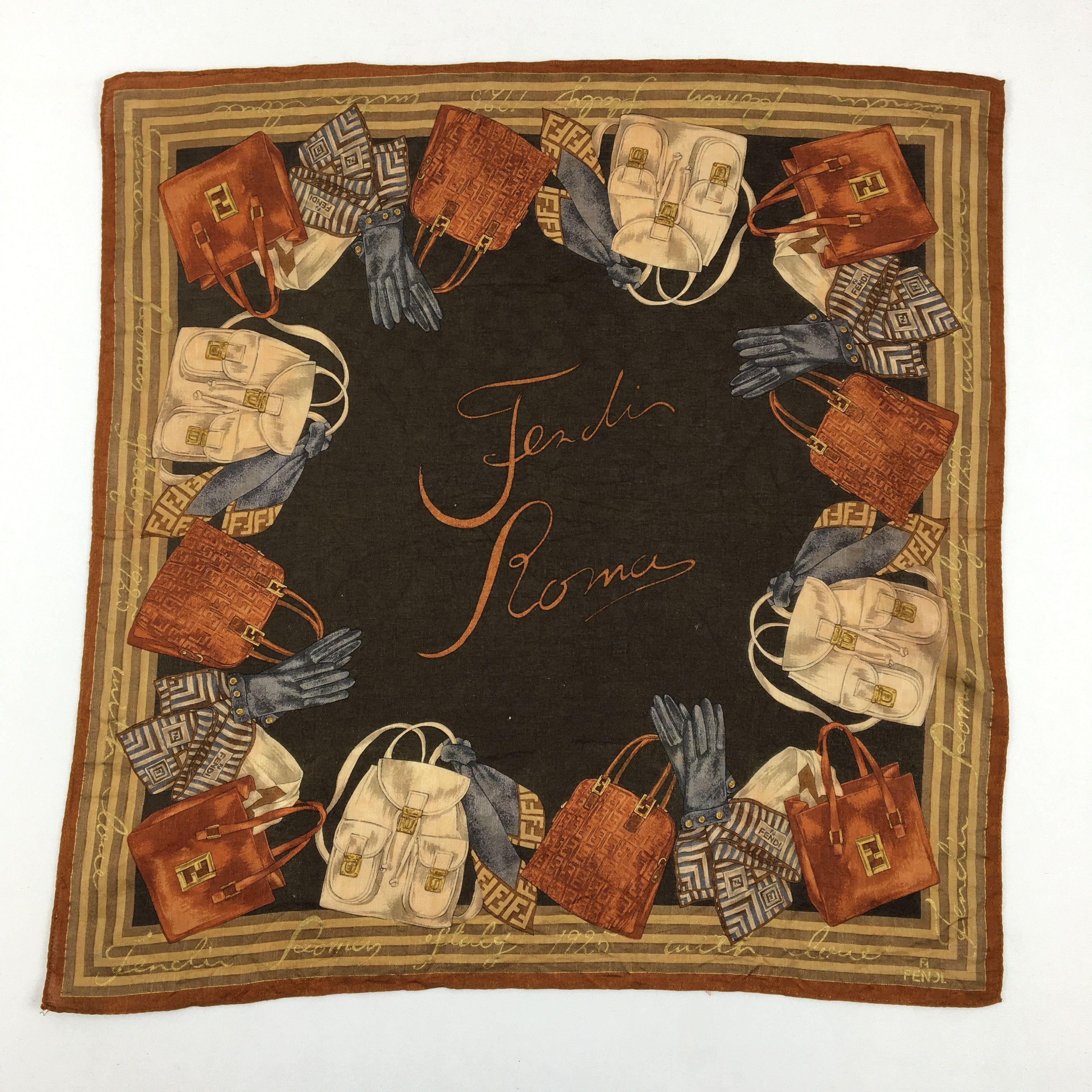 Japanese Brand Vintage Fendi Handkerchief Bags Motif Neckerchief Bandana Size ONE SIZE - 1 Thumbnail